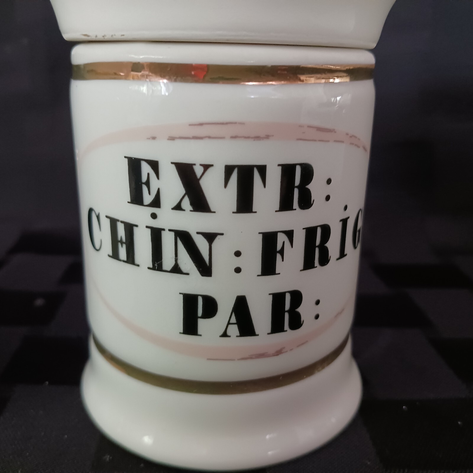 Vintage Style Porcelain European Script Apothecary Jar Set/3