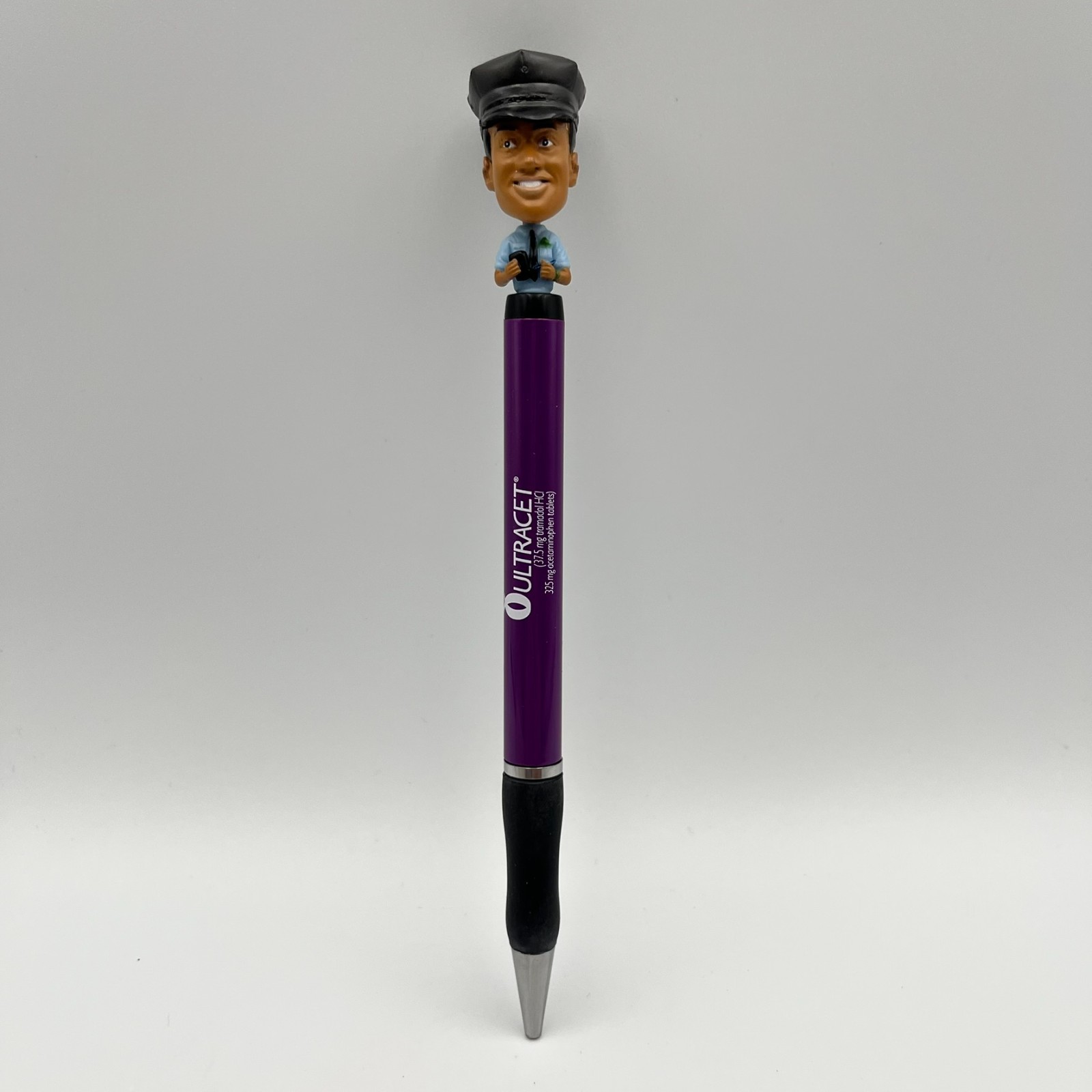 Ultracet Pharmaceutical/Drug Rep Purple Twist Pens Policeman Bobblehead LOT OF 3