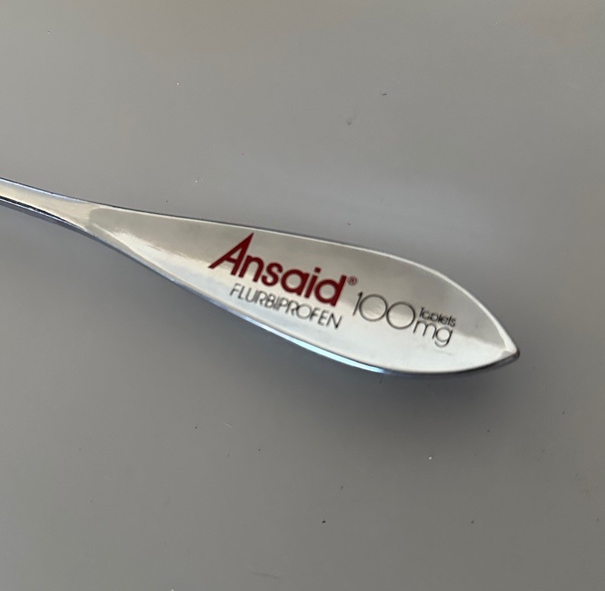 Vintage Ansaid Drug Rep Advertisement reflex Hammer, Blue And Silver