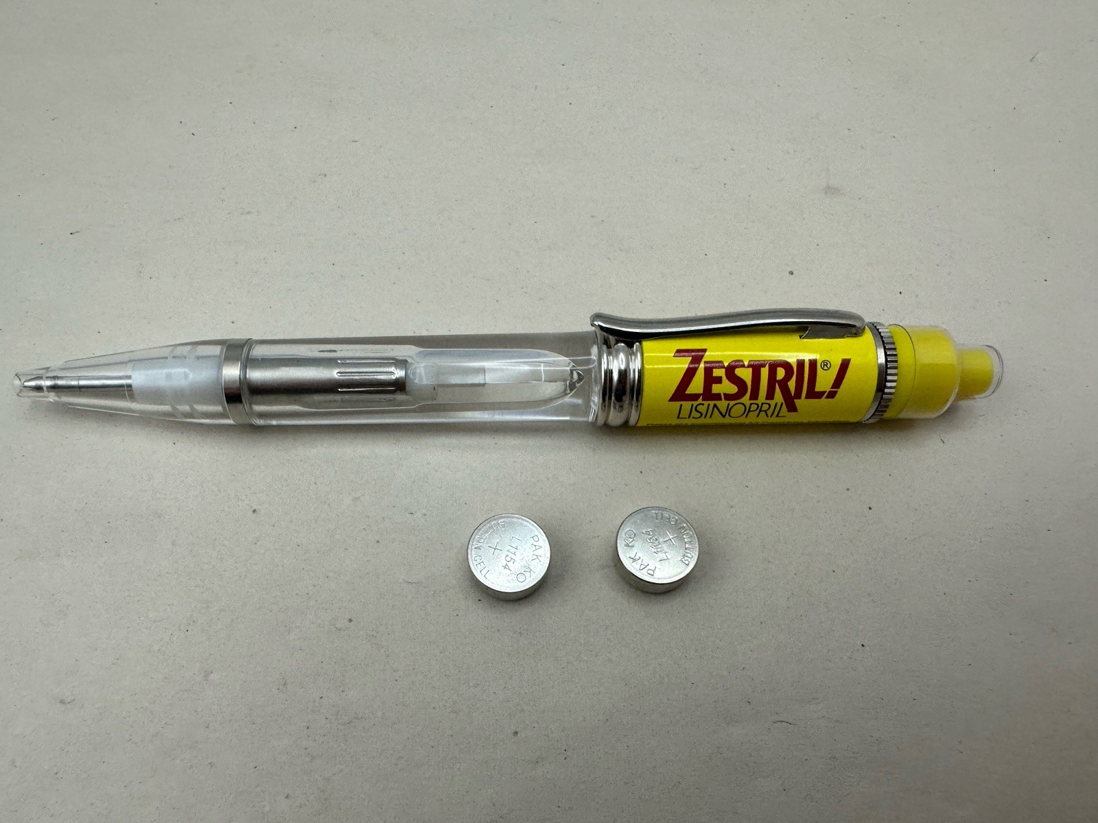 Pharmaceutical Drug Rep ZESTRIL! Collectible Light Up Red Pen – RARE – Works