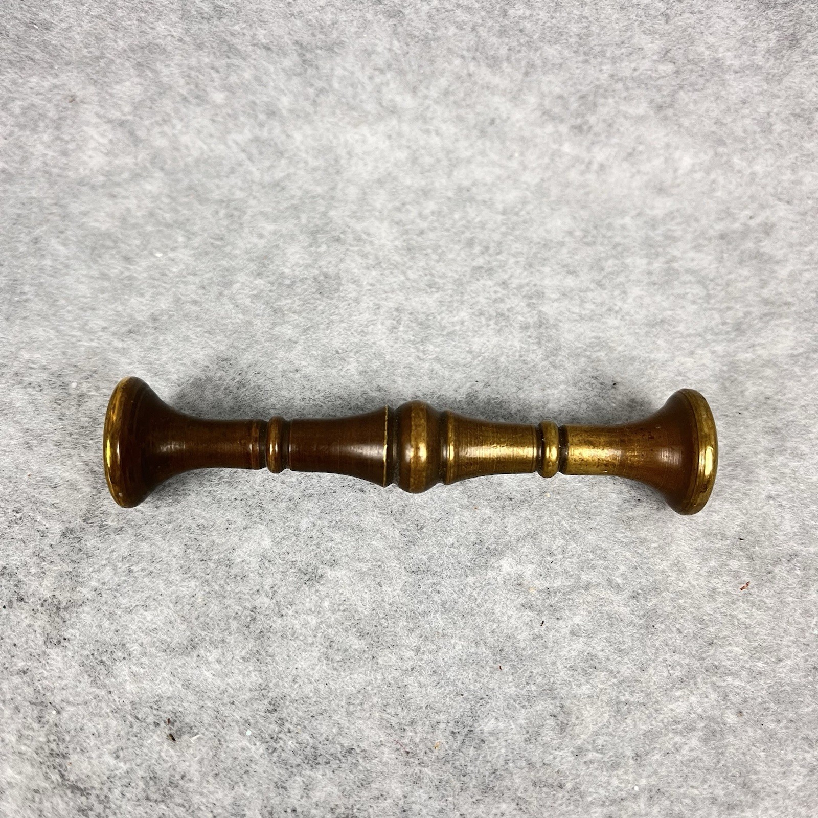 Vintage Small 2″ Tall Brass Mortar with Handles & 3″ Pestle