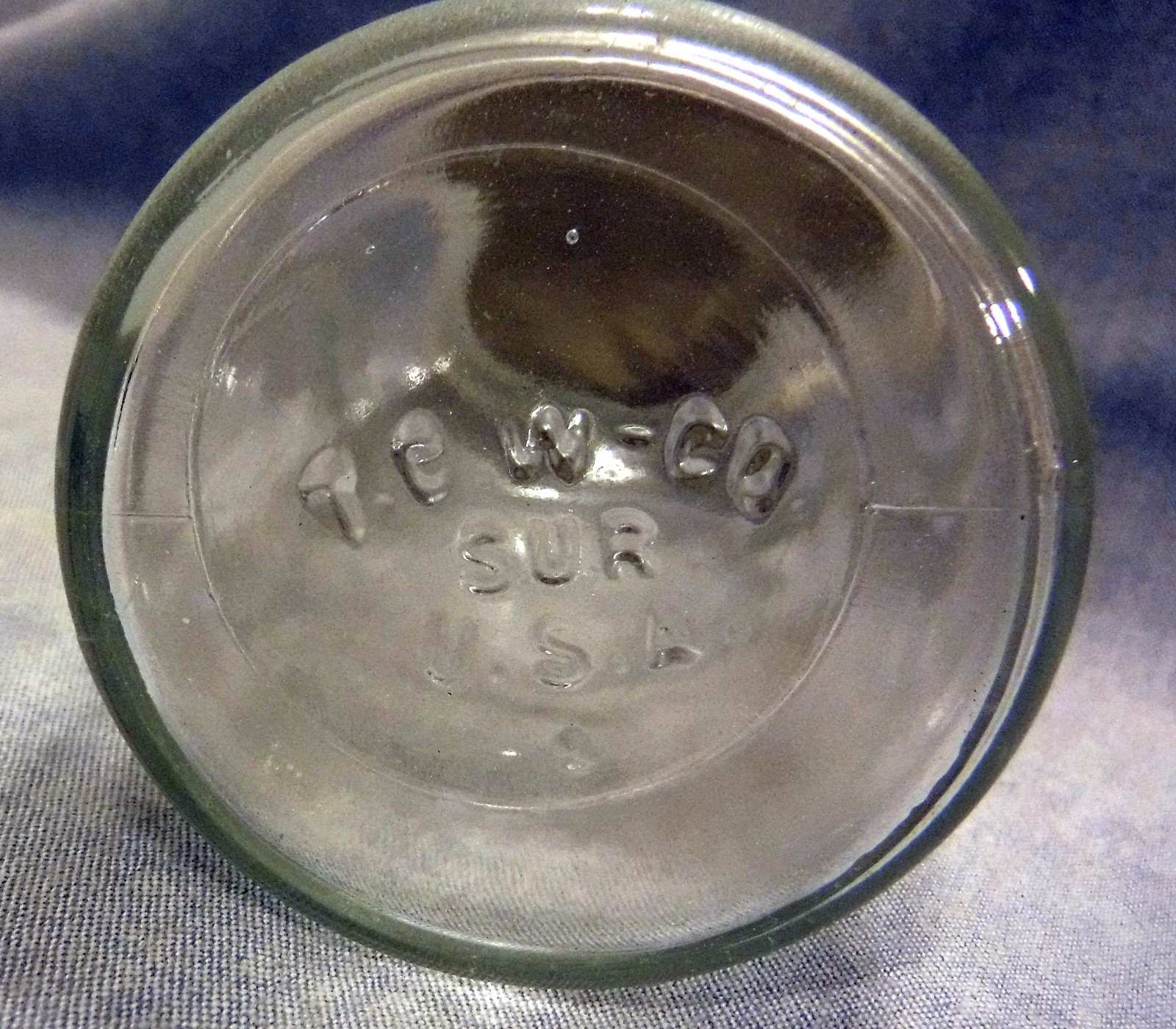 NOS TCW (Wheaton) Co 8oz Apothecary Jar w Lid Powder Surveillance Bottle US NAVY