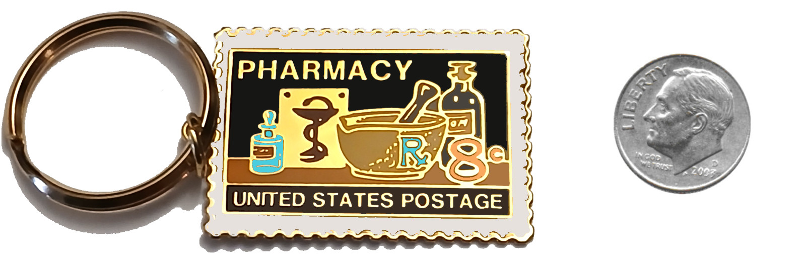 PHARMACY RX METAL KEYRING MEDICAL PHARMACIST, PHARMACY TECH