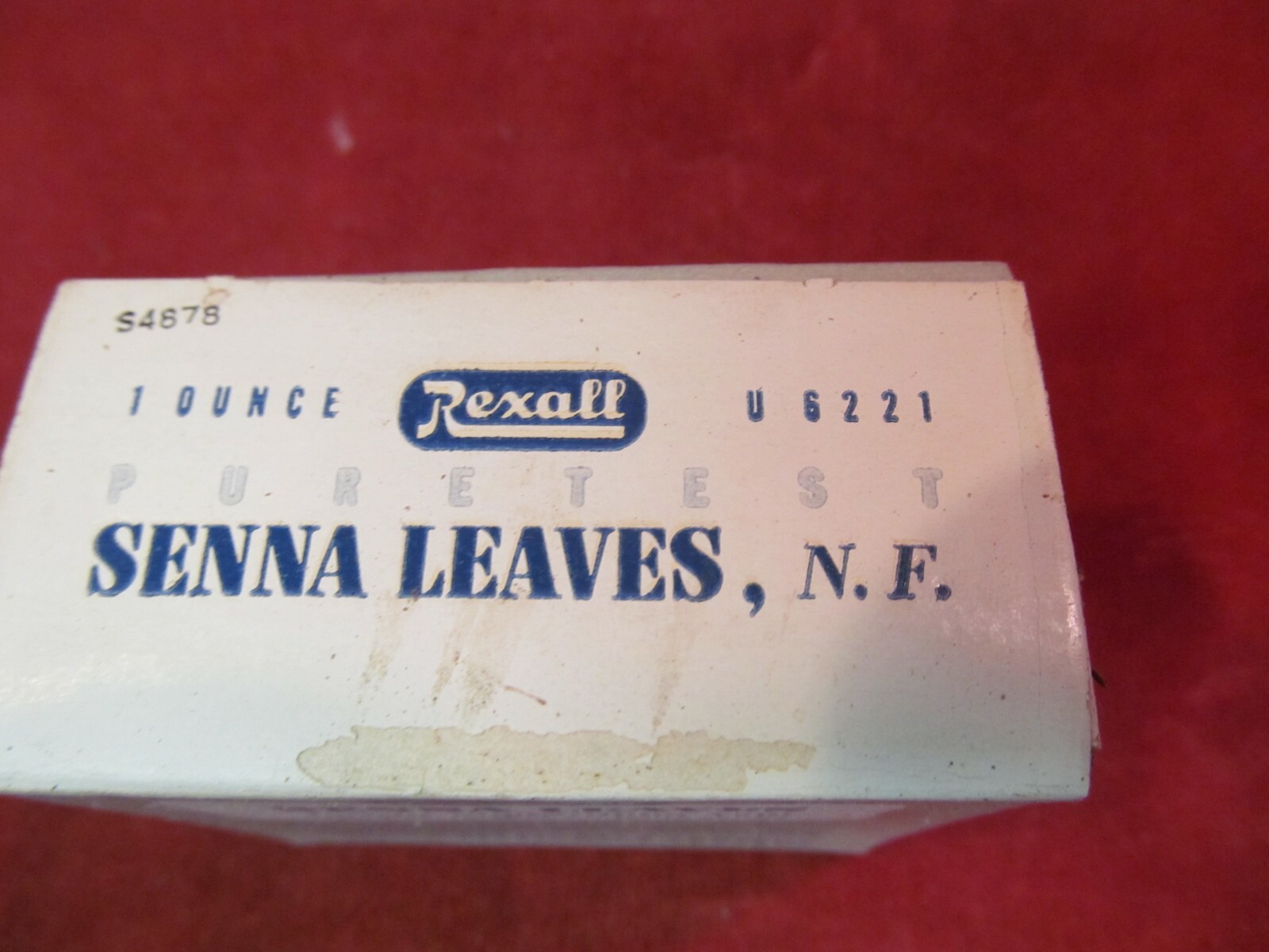 NEW OLD STOCK REXALL DRUG COMPANY SENNA LEAVES 1 OUCE BOX