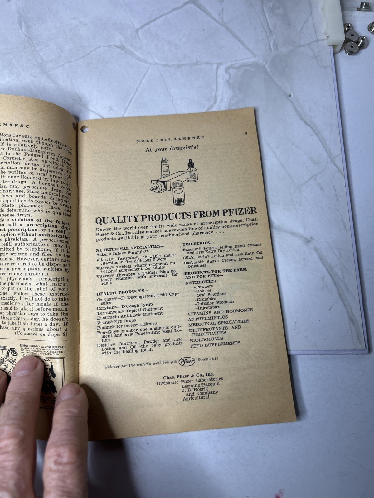 Vintage 1967 Nard Almanac Piper’s Drug Store Pharmaceutical Catalog Book