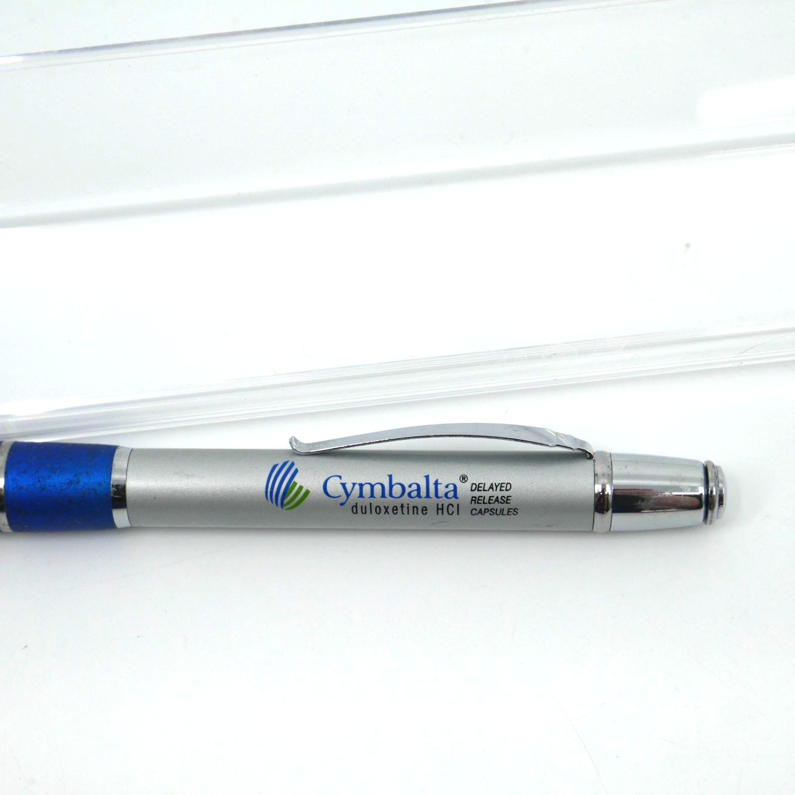 CYMBALTA Rep Pharmaceutical Advertising Pen metal silver blue grip