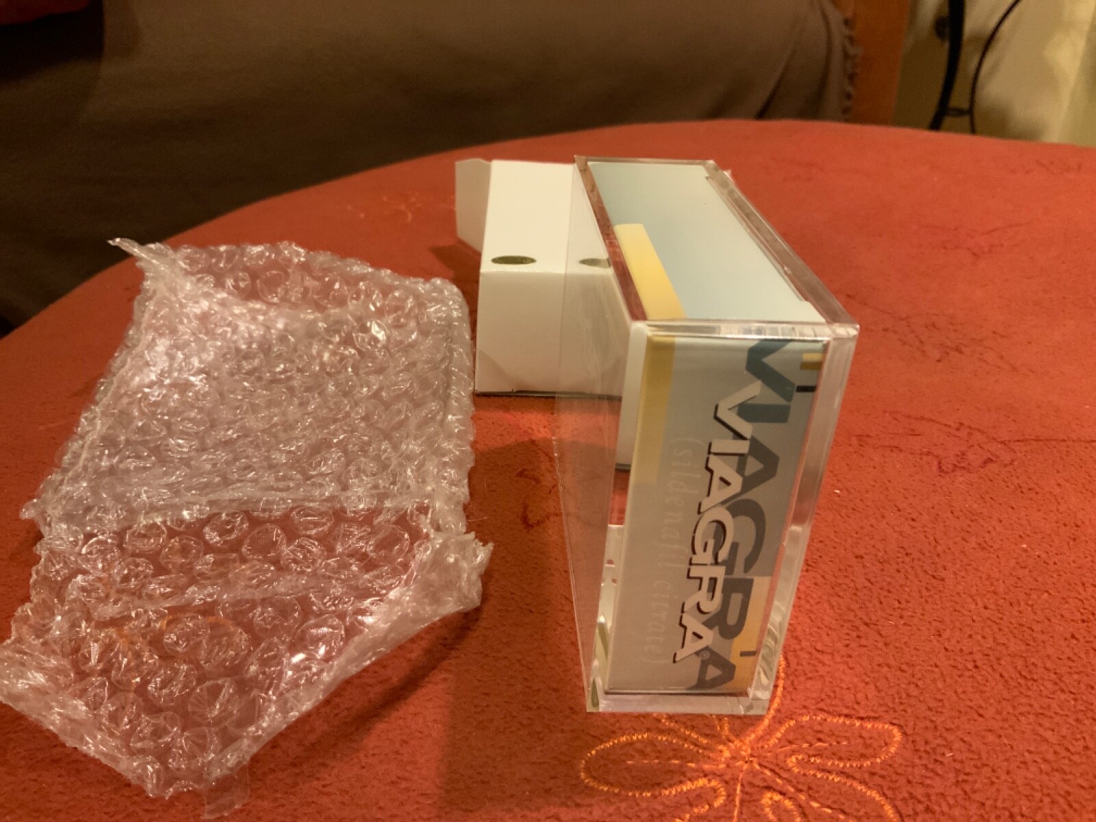 NIB Vintage Viagra Paperweight in Original Box Gag Gift Pfizer Drug Rep Promo
