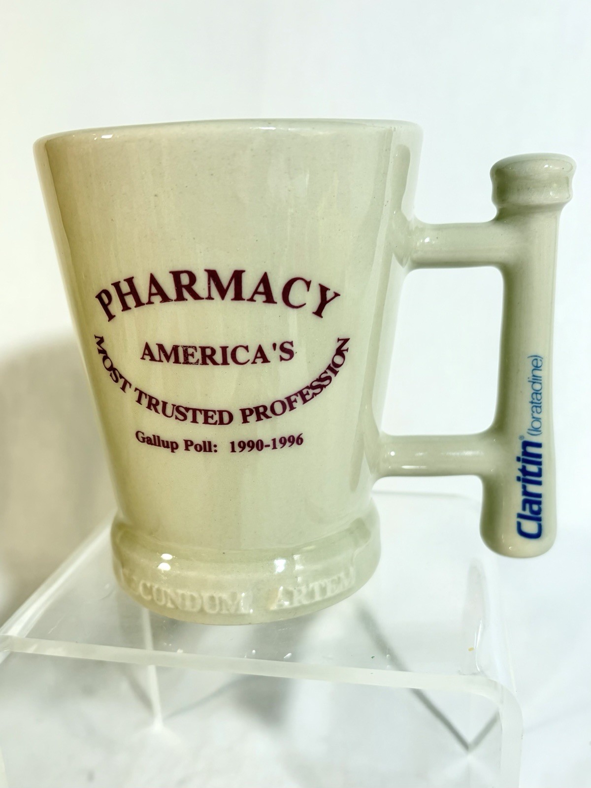 Vintage USA MADE CLARITIN Coffee Cup Pharmacist Promotional Drug REP GIFT RARE