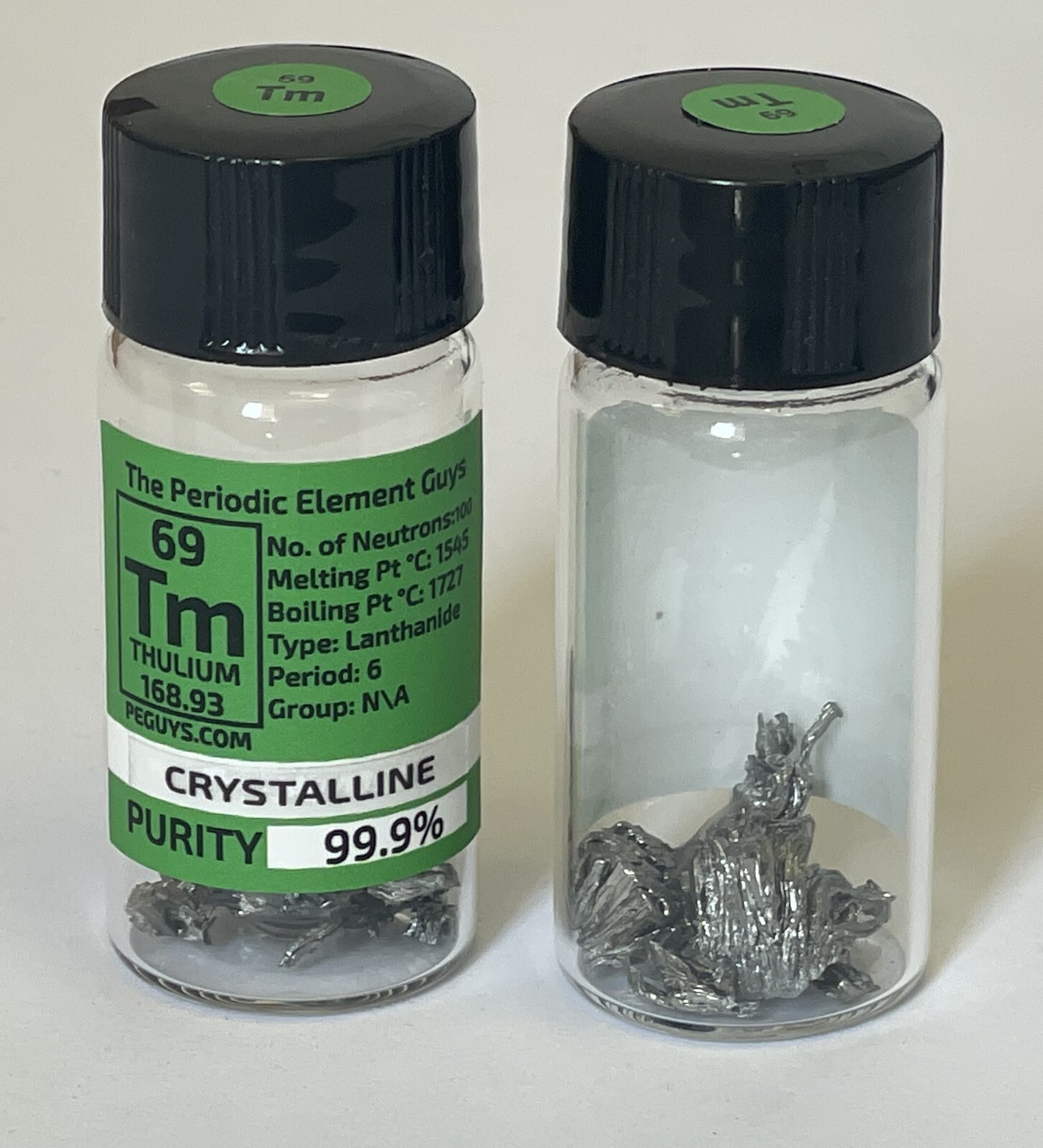 Thulium Metal Crystalline 99.9% 5 Grams in Labeled Periodic Element Bottle