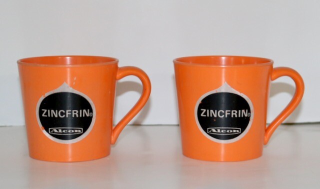 Alcon ZINCFRIN Lenox Ware promo vintage advertising cup set