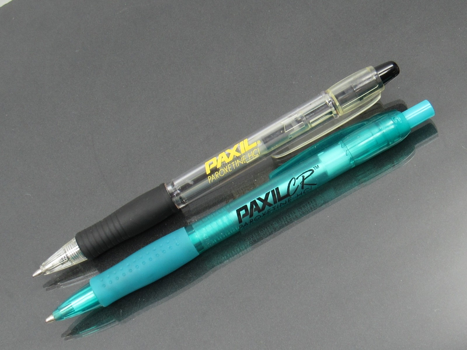 Translucent Paxil PENS Drug Rep Pharmaceutical Promo Medical Advertising Lot x2