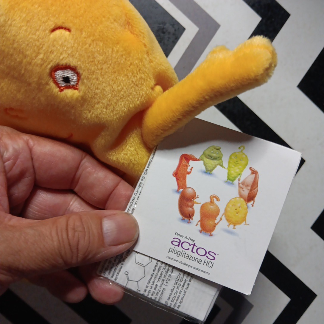 Pharmaceutical Advertising Actos Pioglitazone HCI 7″ Cholesterol Plush Beanie