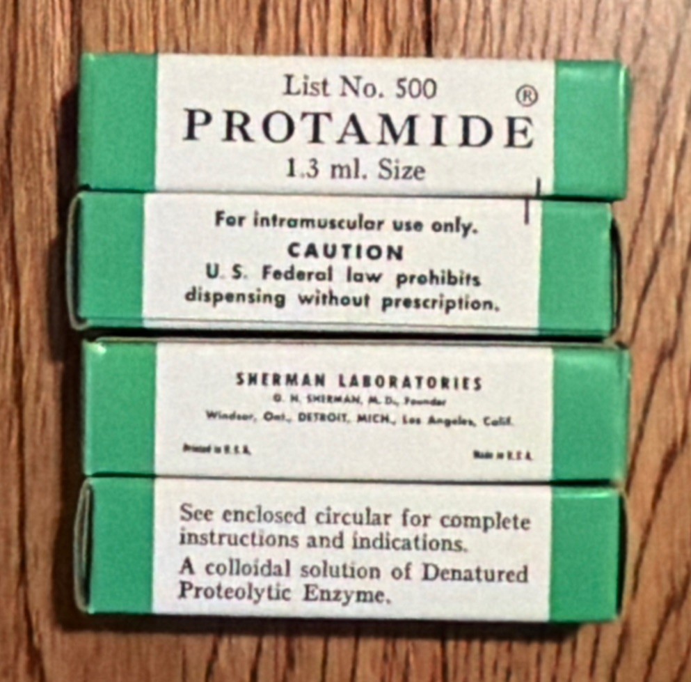 Vintage Protamide Empty Box Set – 10 Nested Apothecary Medical Display Props NOS