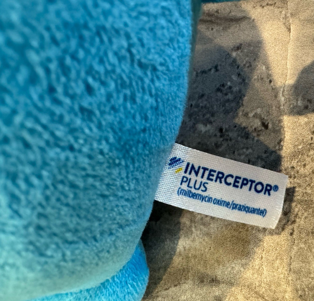 Rare Interceptor Plus Blue Plush Advertising Dog 14” Drug Rep Pharmaceutical