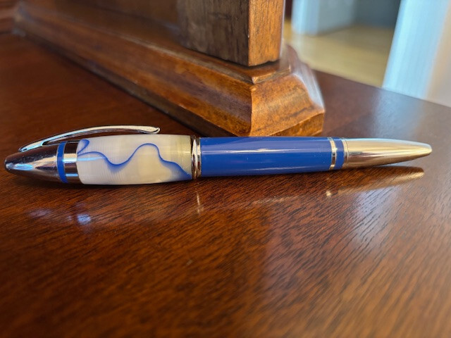 Very rare and stylish all metal Viagra pen with Pearl handle black ink