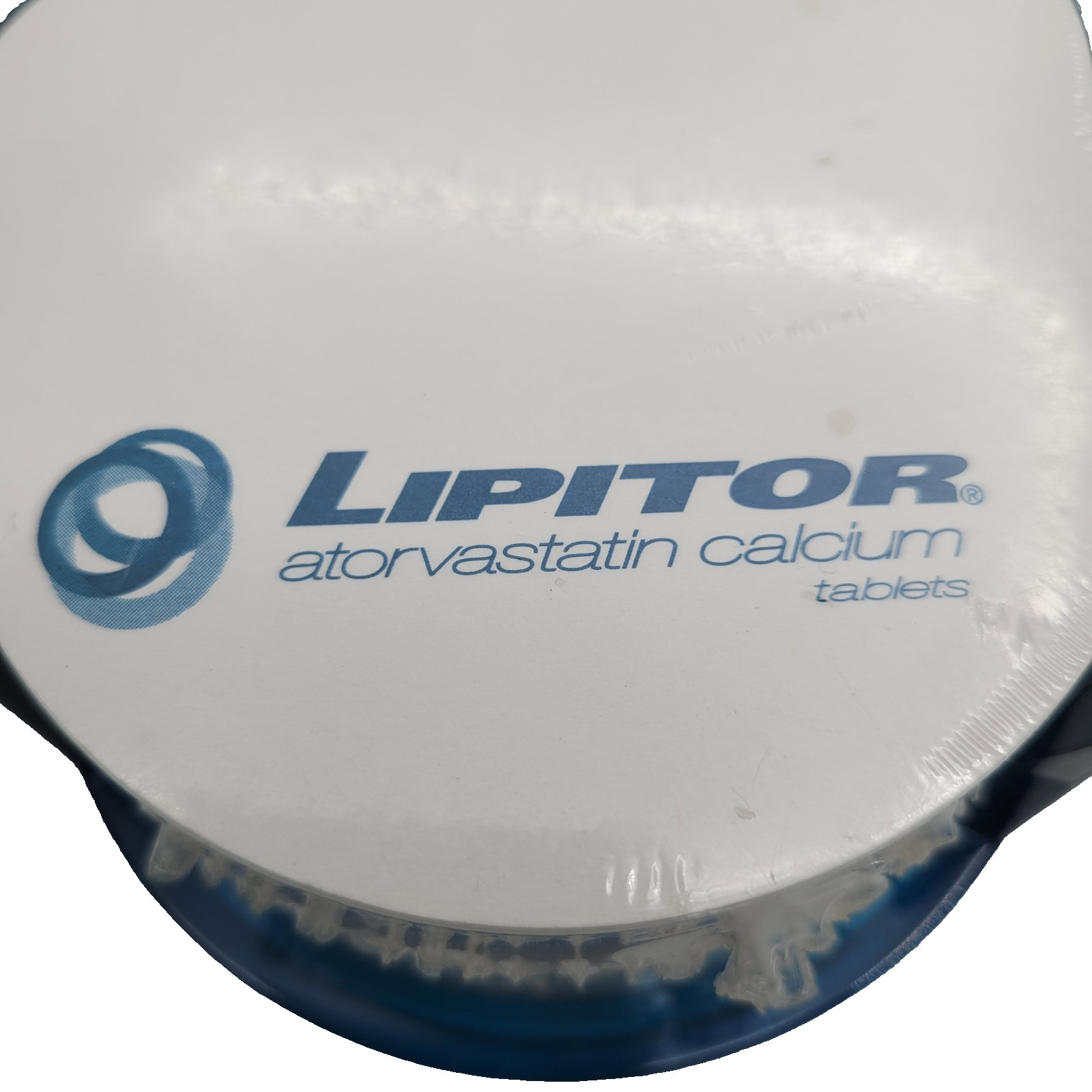 Vtg Lipitor Pharma Drug Rep Sticky Note Pad & Blue Acrylic Desk Holder 2004