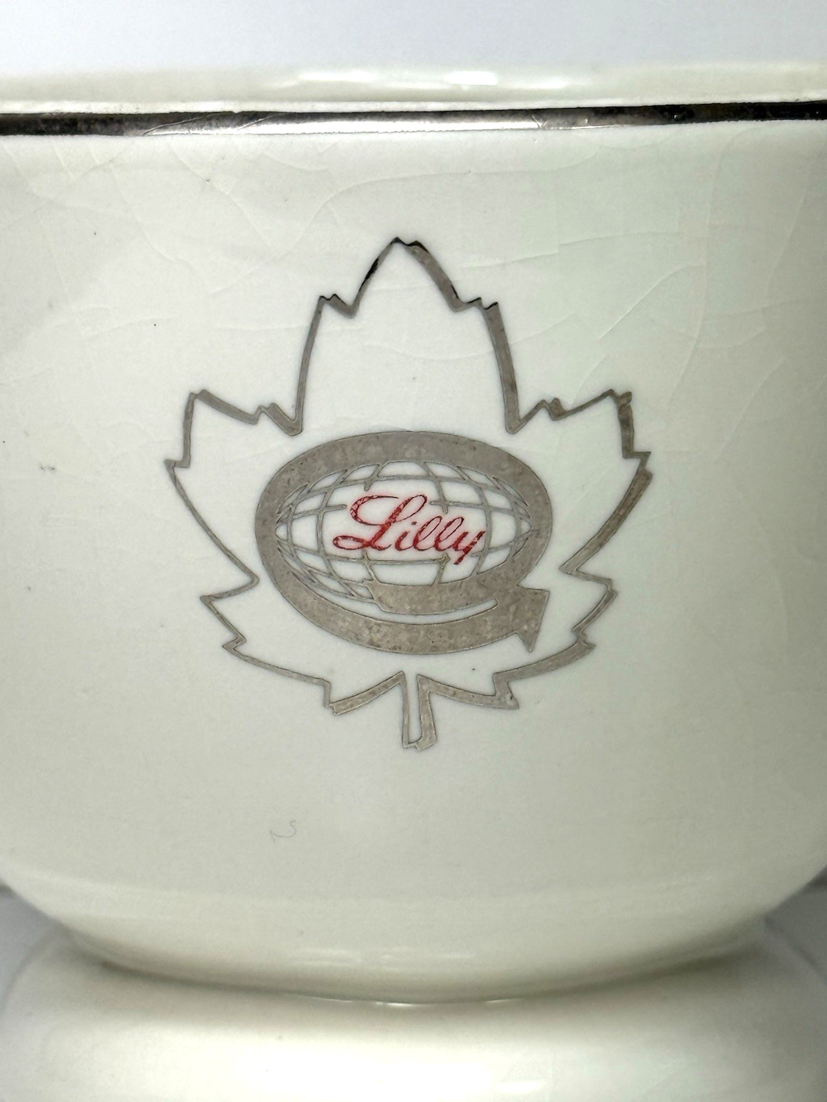 Vtg Eli Lilly Co. Ceramic Mortar & Pestle Cream Canada Collingwood Ont. Pharmacy