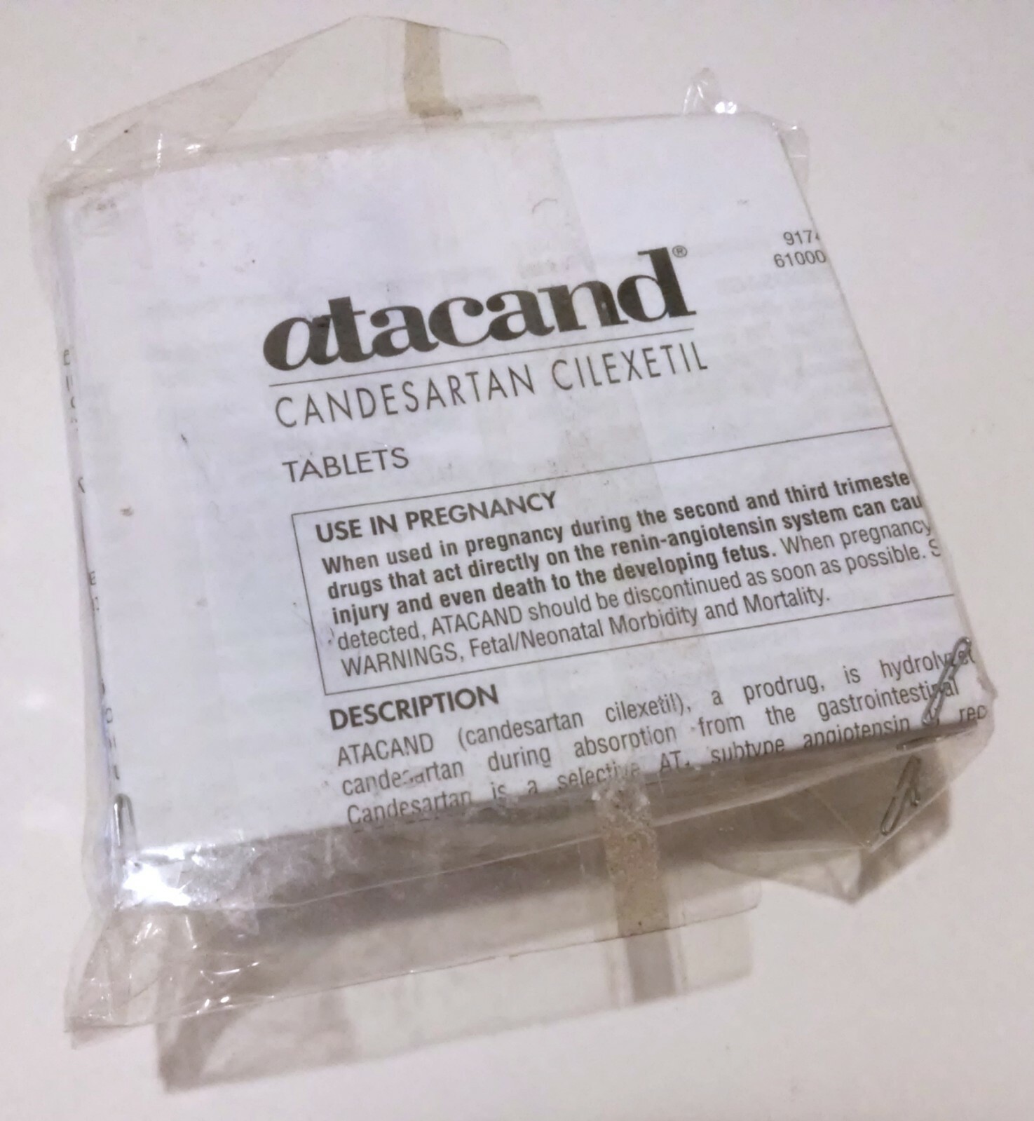 RARE NEW SEALED DRUG REP ATACAND CANDESARTAN CILEXETIL WHITE PAPER STAPLER