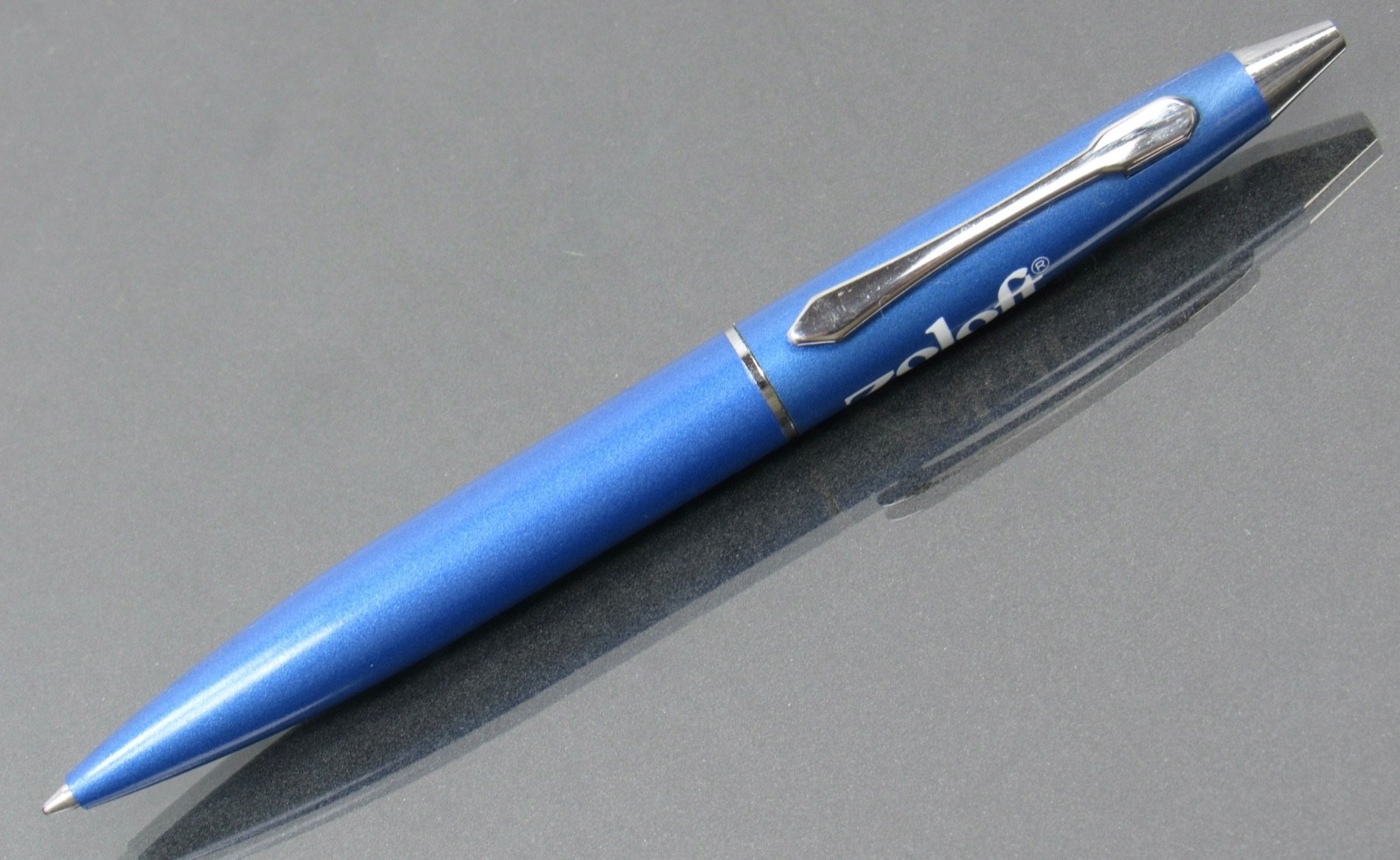 Metallic Blue Zoloft Metal Stylus PEN Drug Rep Pharmaceutical Promo Advertising