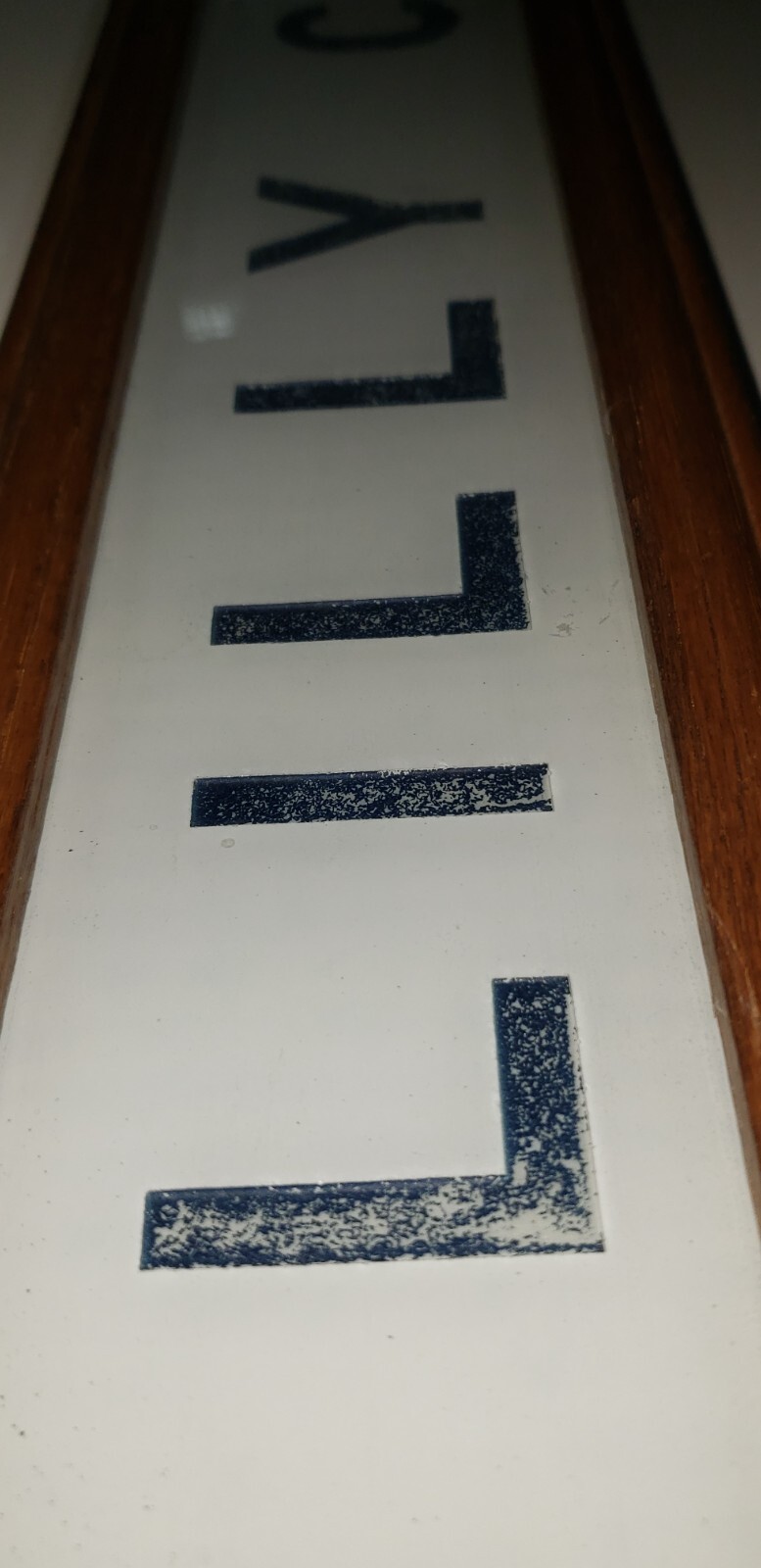 Vintage Eli Lilly Co. Milk White Glass Sign in Frame 6 3/4″ x 4 3/4″ GS00329