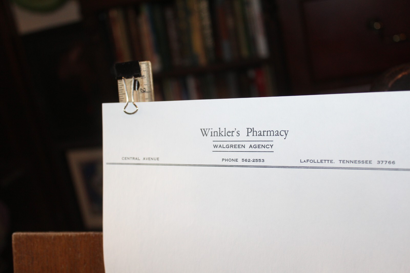 Vintage 1960’s Winkler’s Pharmacy Walgreens LaFollette Tennessee Letterhead