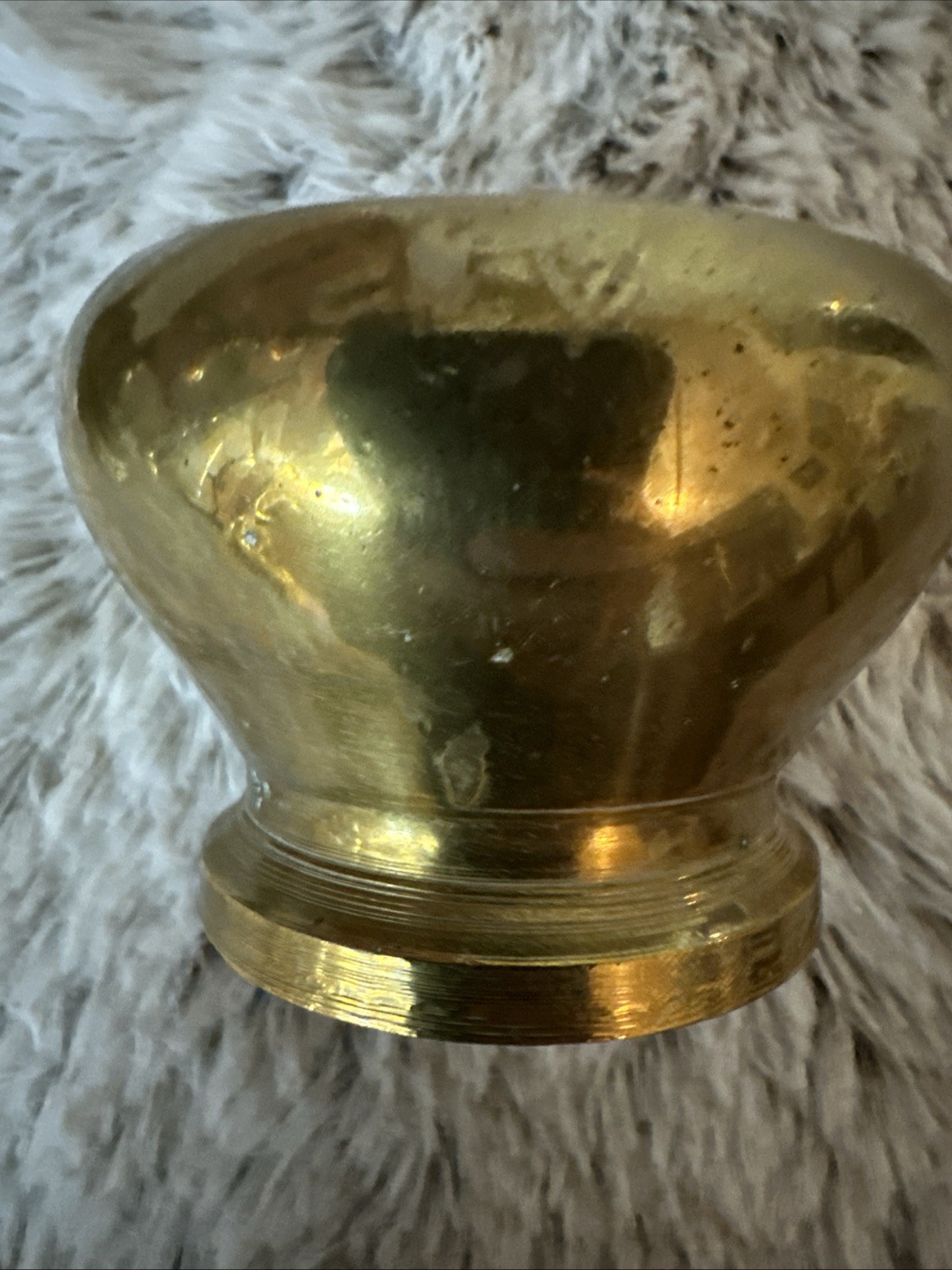 Vintage Solid Brass Small Mortar and Pestle Spice/Herb Grinder Resonant sound