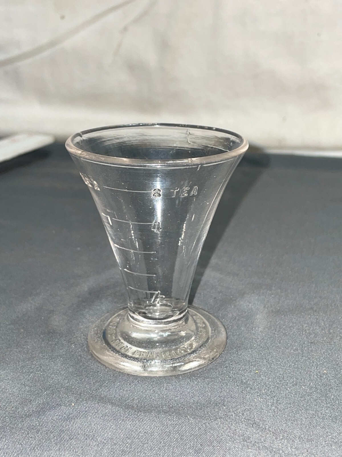CRAUL-RUDI PHARMACY Dosage Conical glass Teaspoon Tablespoon COMPTON 1900s