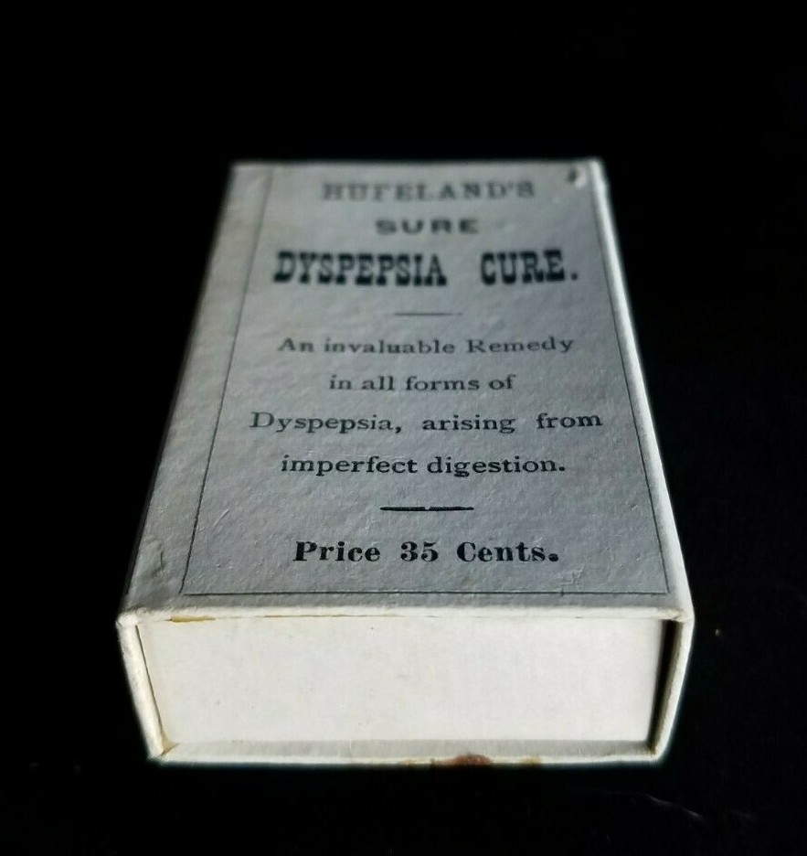 Old Medicine Box Hufeland’s Sure Dyspepsia Cure Graeber & Potter Meriden CT