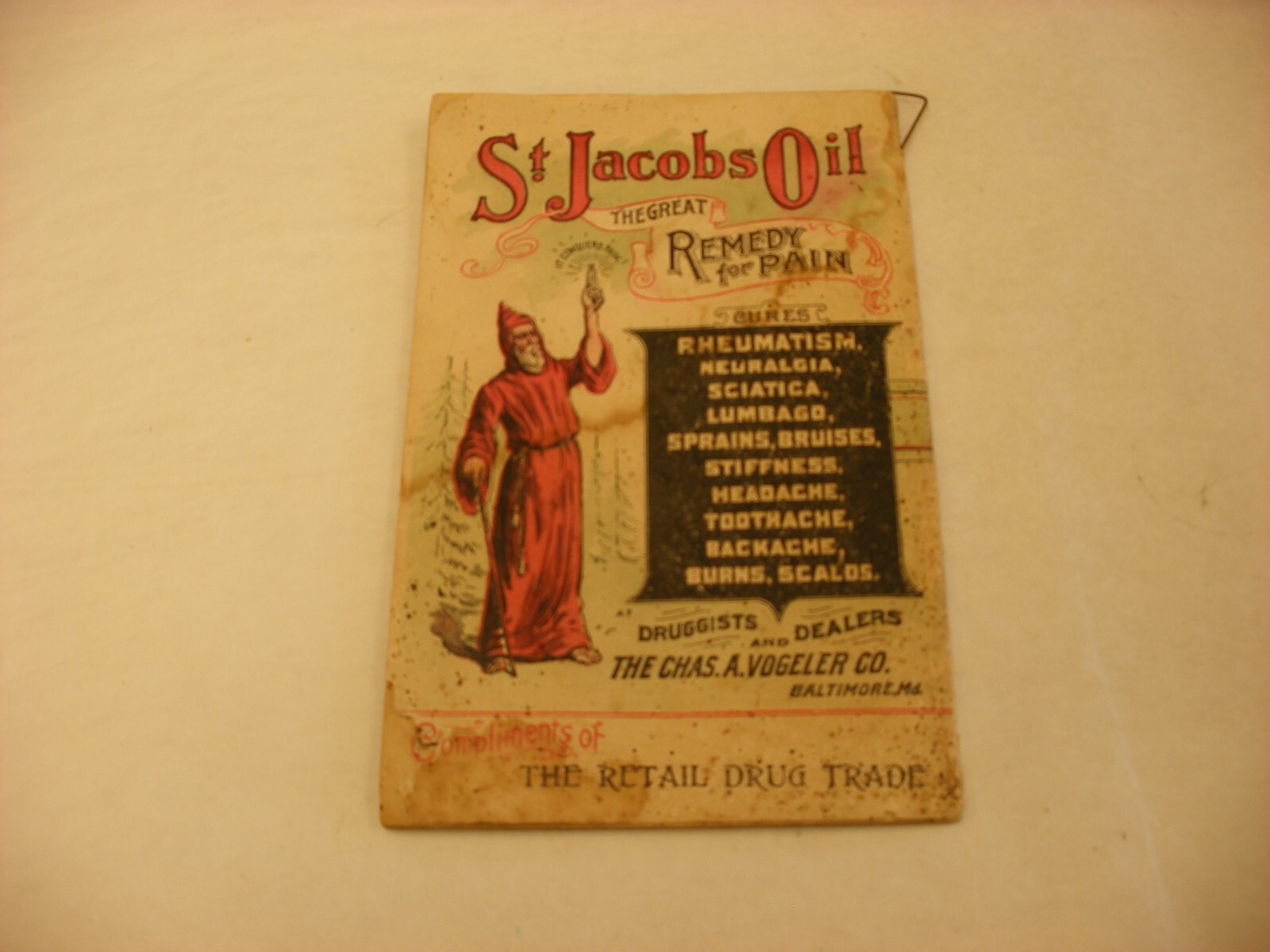 Vtg 1897 Medical Cure Pharmacy Chas. A. Vogeler Co. St. Jacobs Oil Cookbook