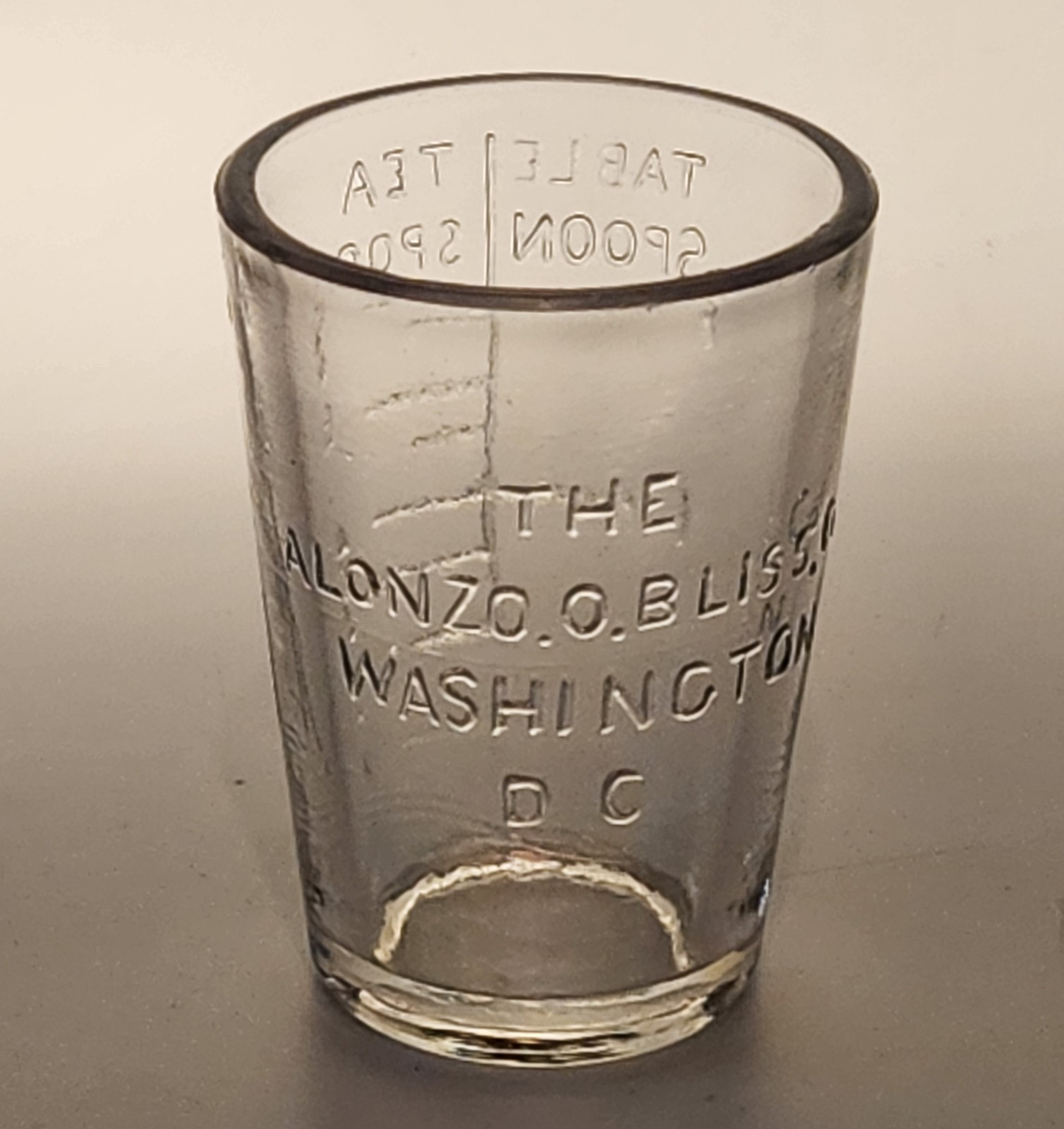 Alonzo O. Bliss Apothecary Dose Cup Washington D.C. Circa 1900 Nice As Pictured