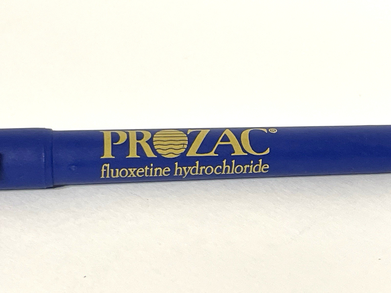 Pharmaceutical Drug Ink Rep Vintage Pen Prozac Collectible Yellow & Blue