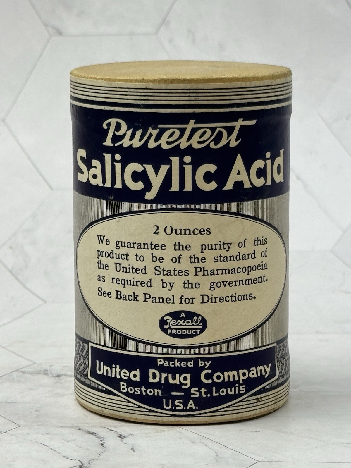 Vintage Puretest Salicylic Acid Powder United Drug Company Rexall NEW Old Stock
