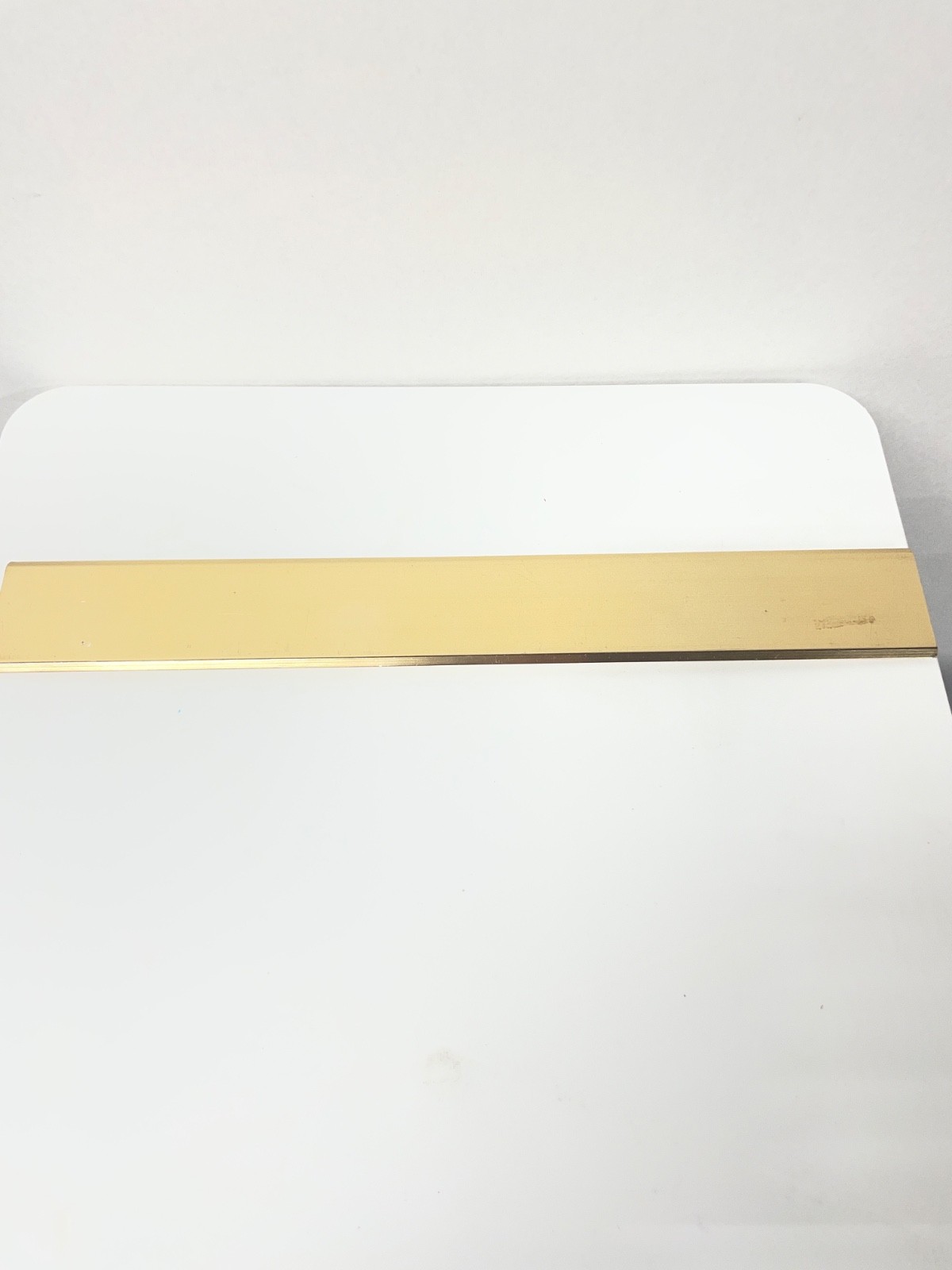 VINTAGE RITALIN CIBA 12″ METAL RULER! mm/METRIC CONVERSIONS! GOLD COLOR METAL!