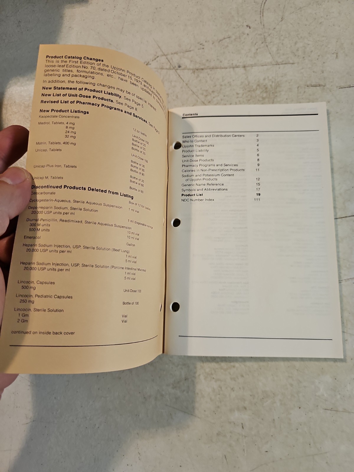 Vintage 1977 Upjohn Company Pharmaceutical Product Catalog
