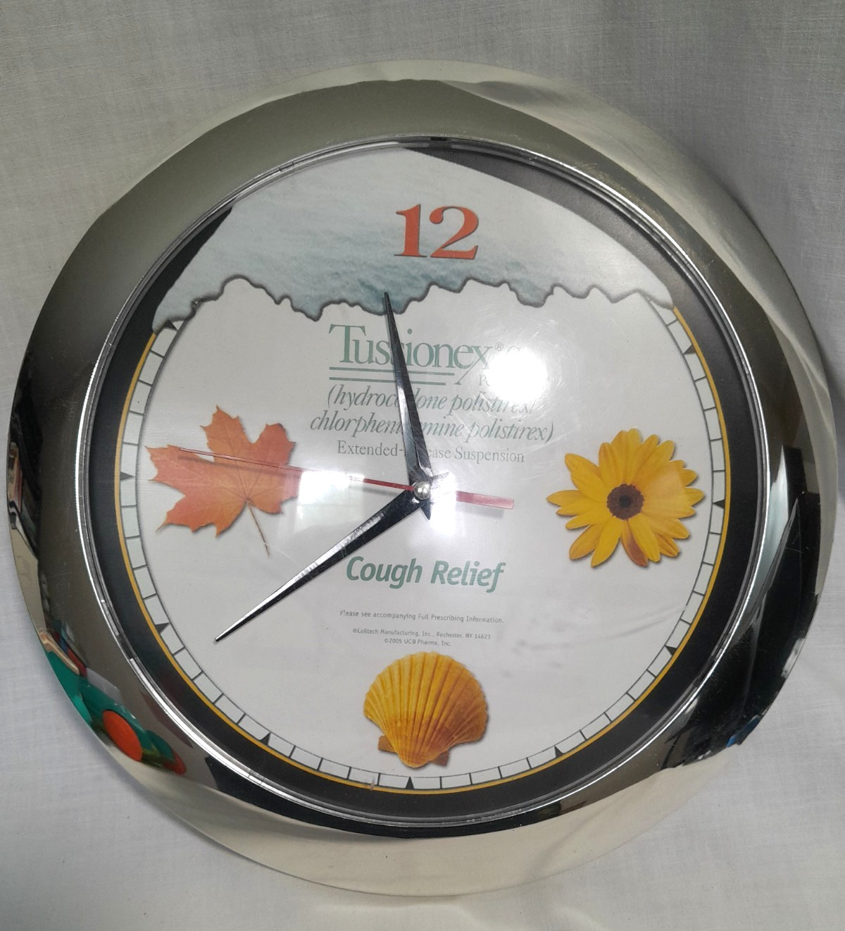 Tussionex C Wall Clock 12″ Pharmaceutical Rep Collectibles
