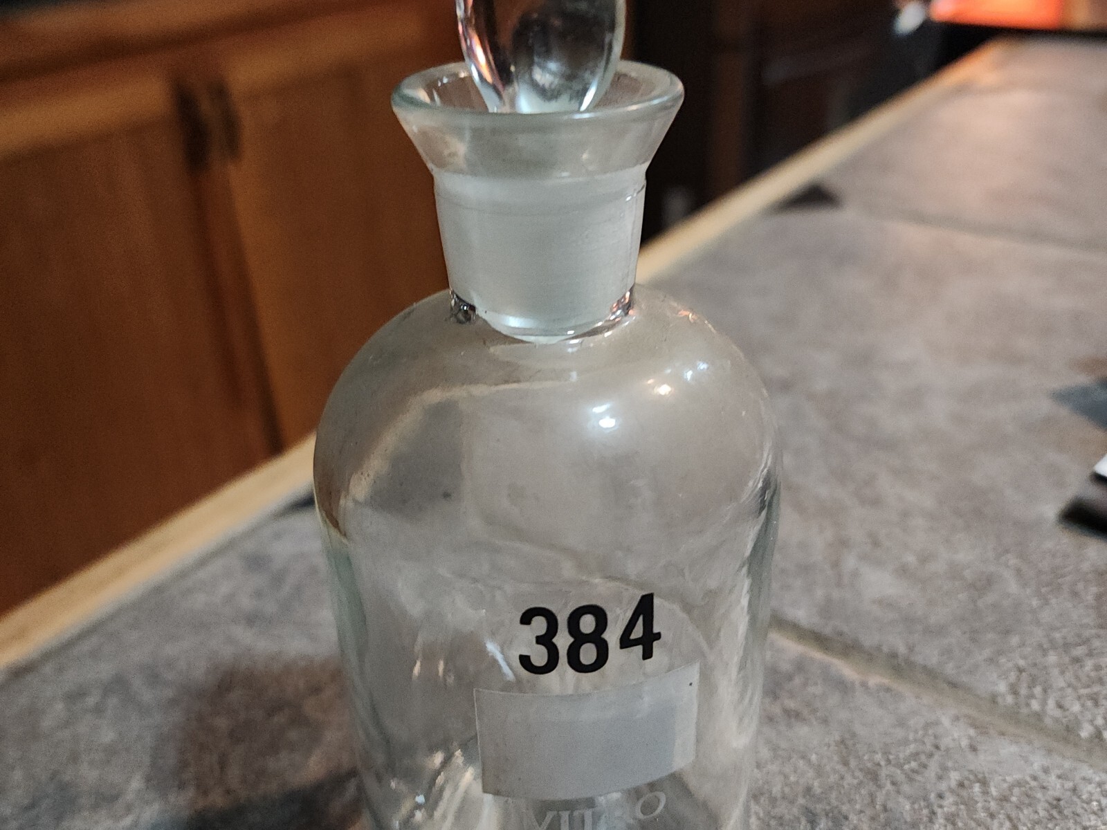 Wheaton Glass Lab Bottles with Glass Stoppers USA Numbered Vitro