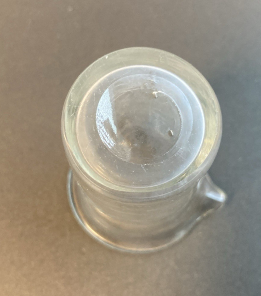 Vintage Beaker- 1 fl. ounce to 8 fl. dram Glass Apothecary with Measuring Spout