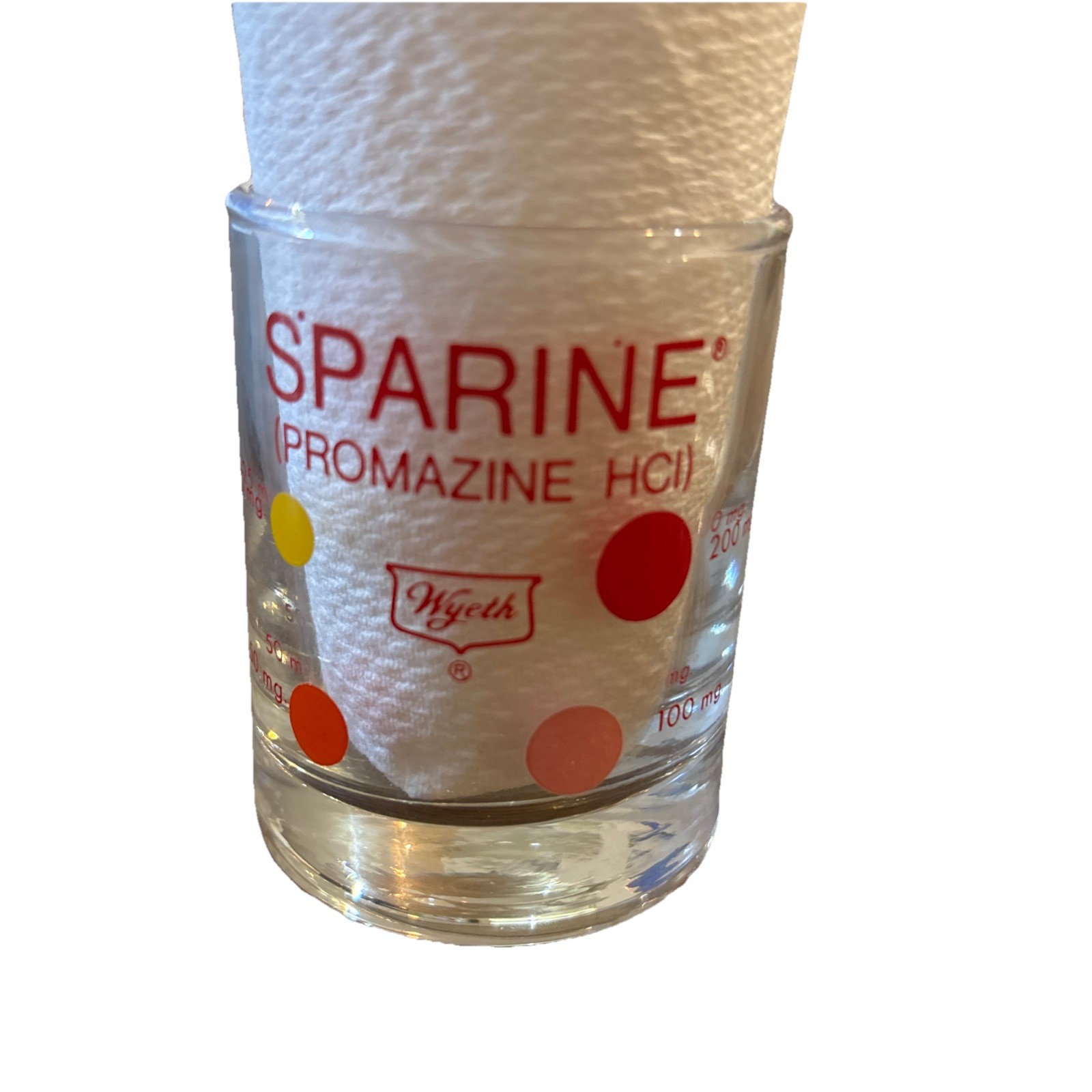 Wyeth Sparine Measuring Glass , Shot Glass