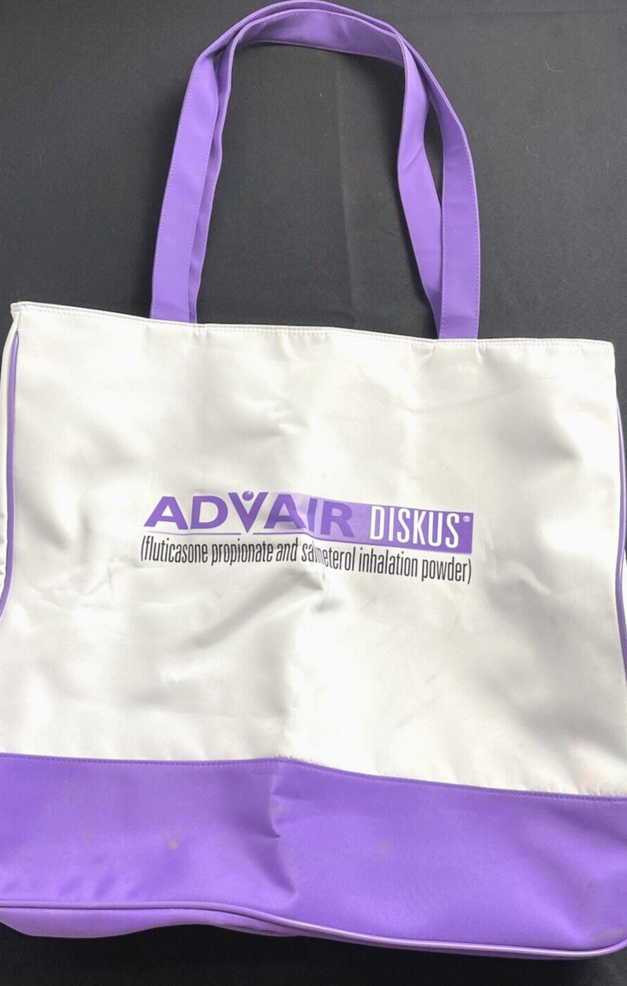 Advair Tote Bag Zippered Pharmaceutical Drug Rep Inhaler Asthma Drug 20×17