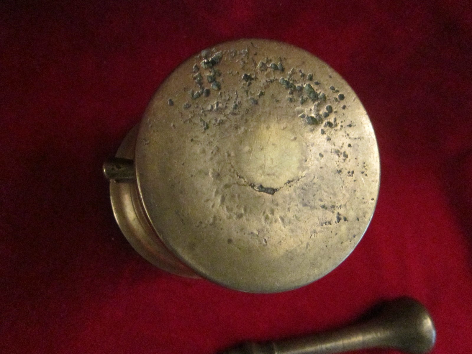 Antique 19TH Century Apothecary Solid Brass Mortar and Pestle Apothecary Rx