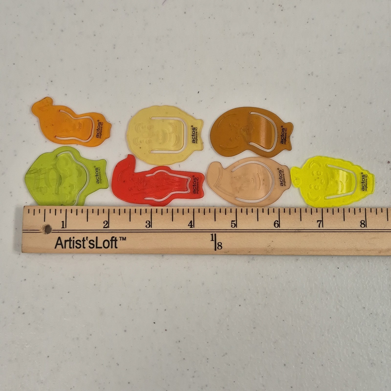 Set Of 12 ACTOS Pharmaceutical MAGNET Clips PHARMA Drug Rep Medical Hard Plastic