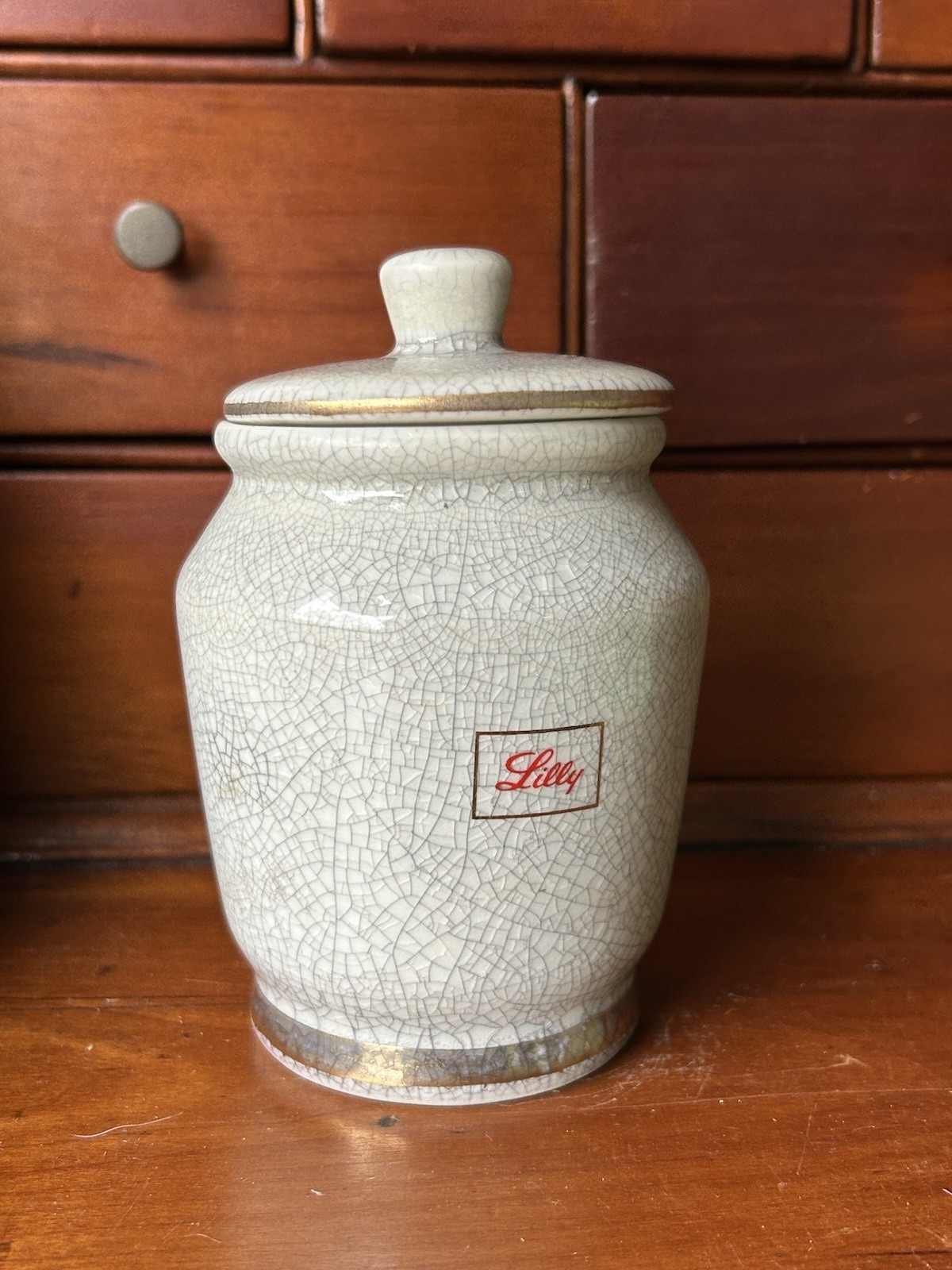 1970s Eli Lilly APOTHECARY ceramic Jar Pro Dolore Moderata Pharmacy – Storage