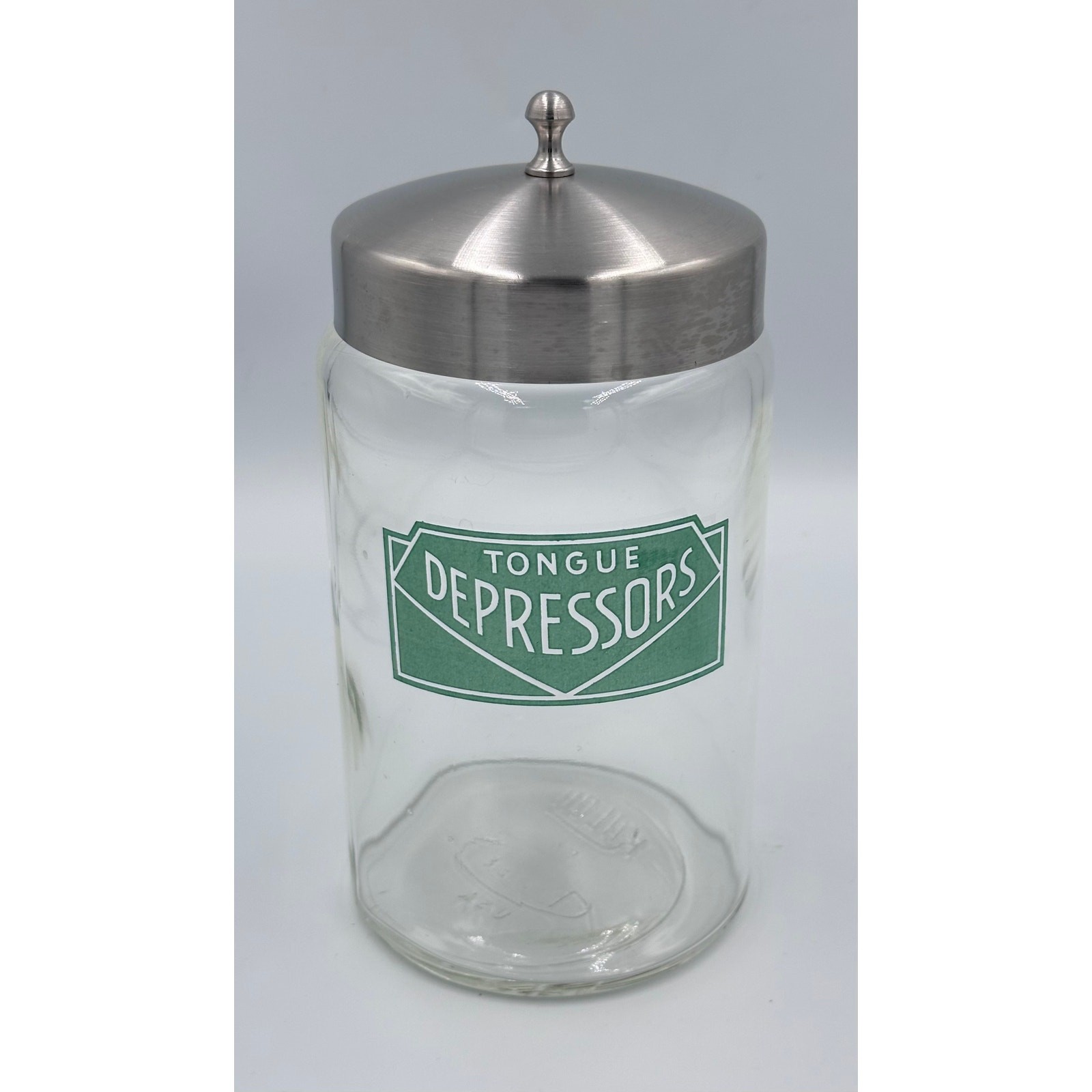 Kalon Profex Medical Apothecary Glass Tongue Depressors Storage Jar w/Lid