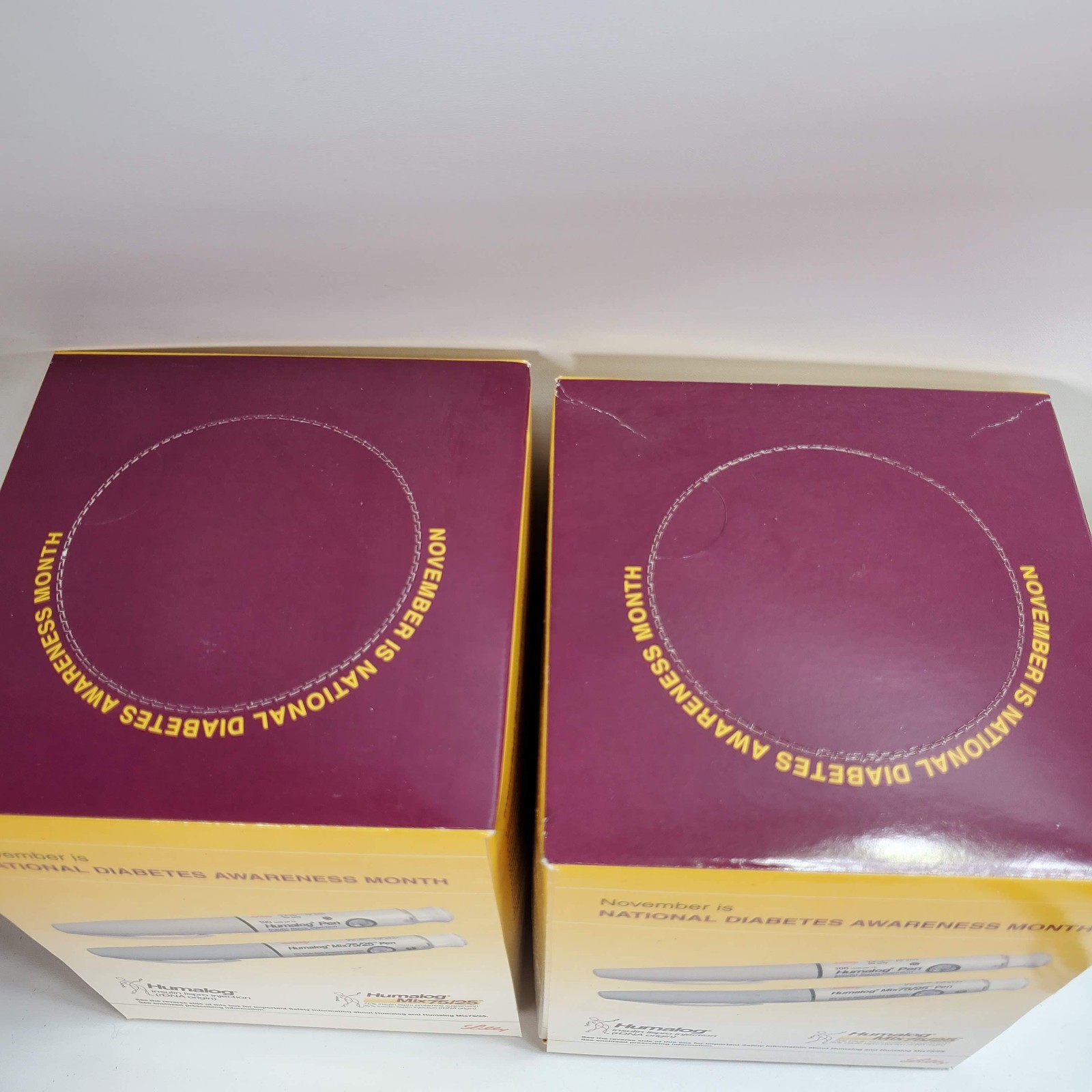 Rare Humalog Tissue Box Pharmaceutical Drug Rep Promotional Set 2 New Eli Lilly