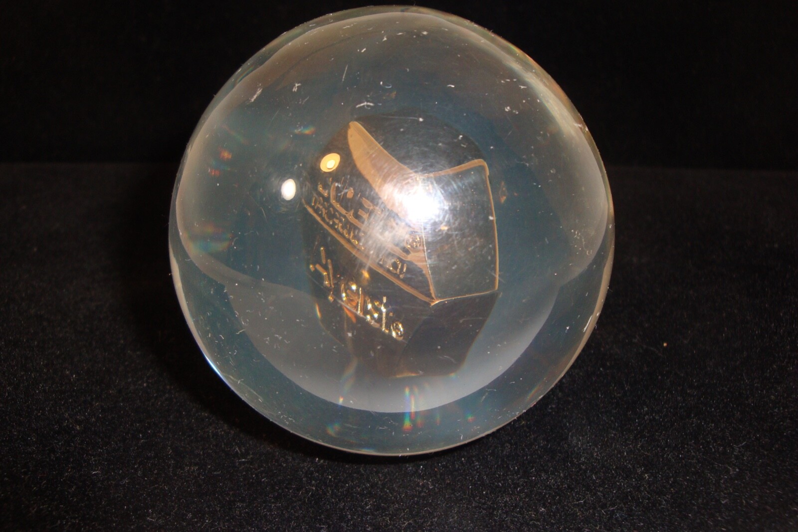 Inderal Ayerst prescription paperweight acrylic used 3 inch diameter