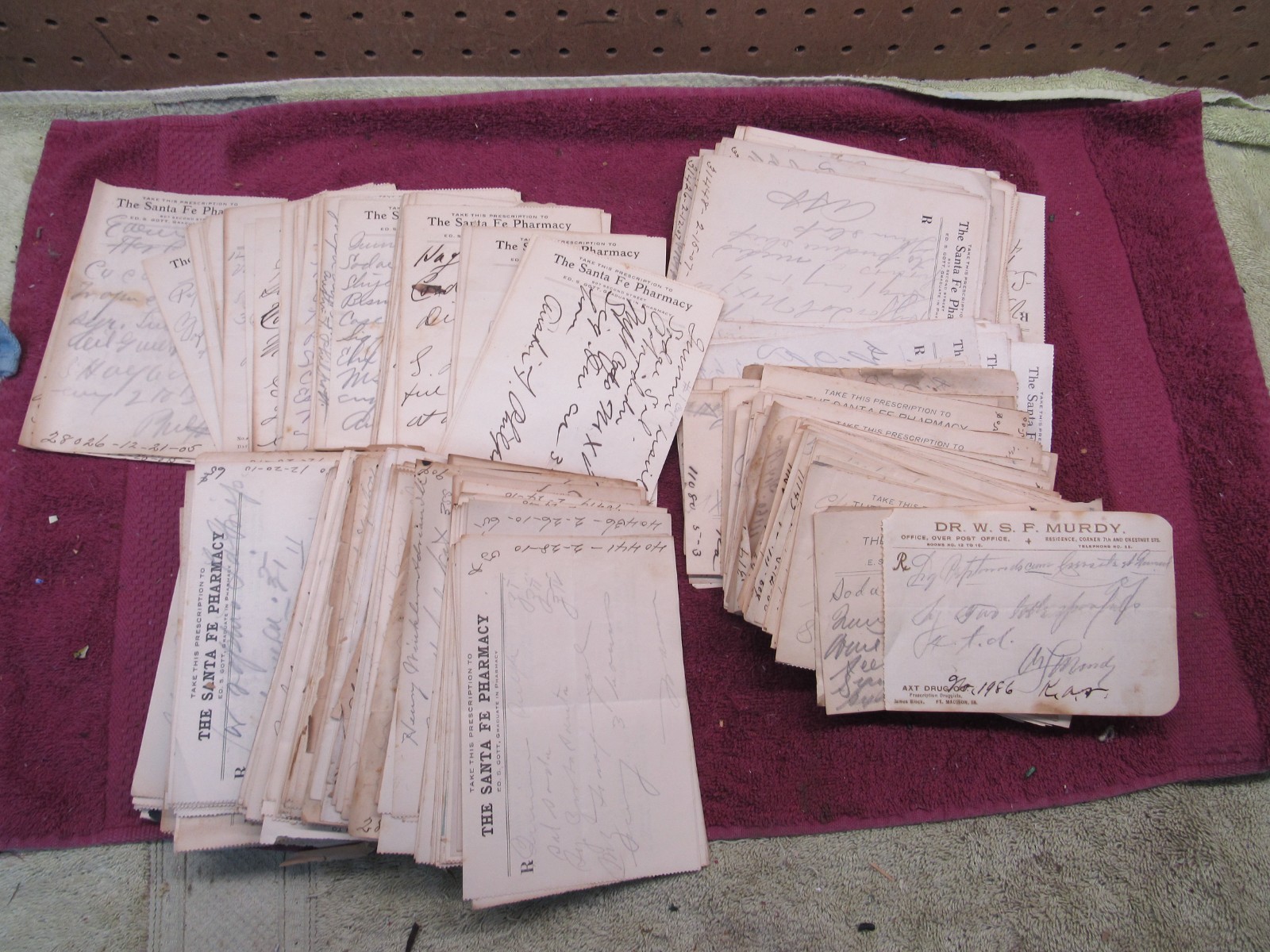 Lot Vintage Santa Fe Pharmacy RX Prescription Slips 1890’s-1910’s Ft. Madison IA