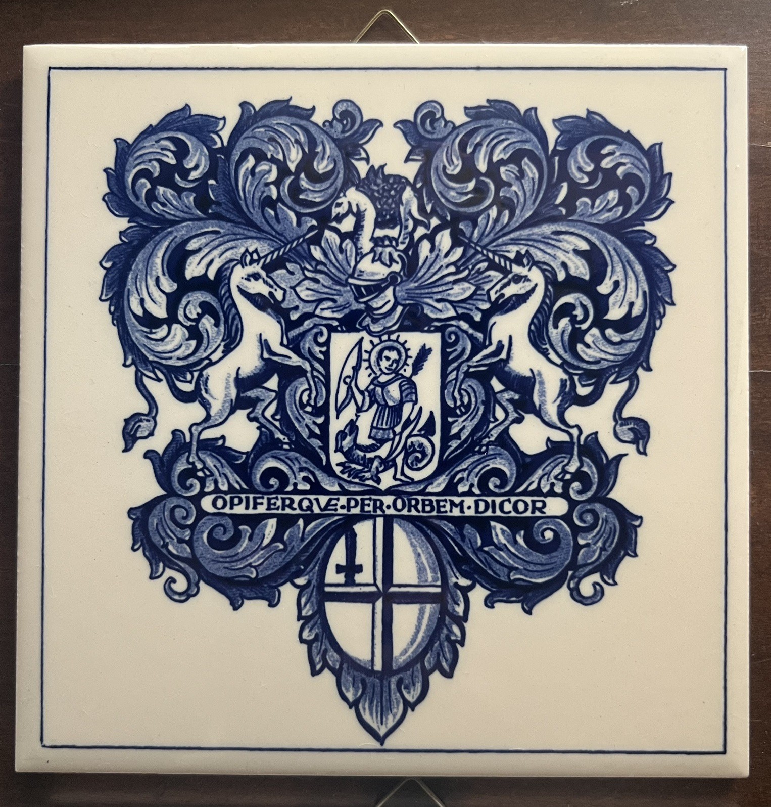Vintage Delft Holland Apothecary Tiles Burroughs Welcome Crest Plaques 6”