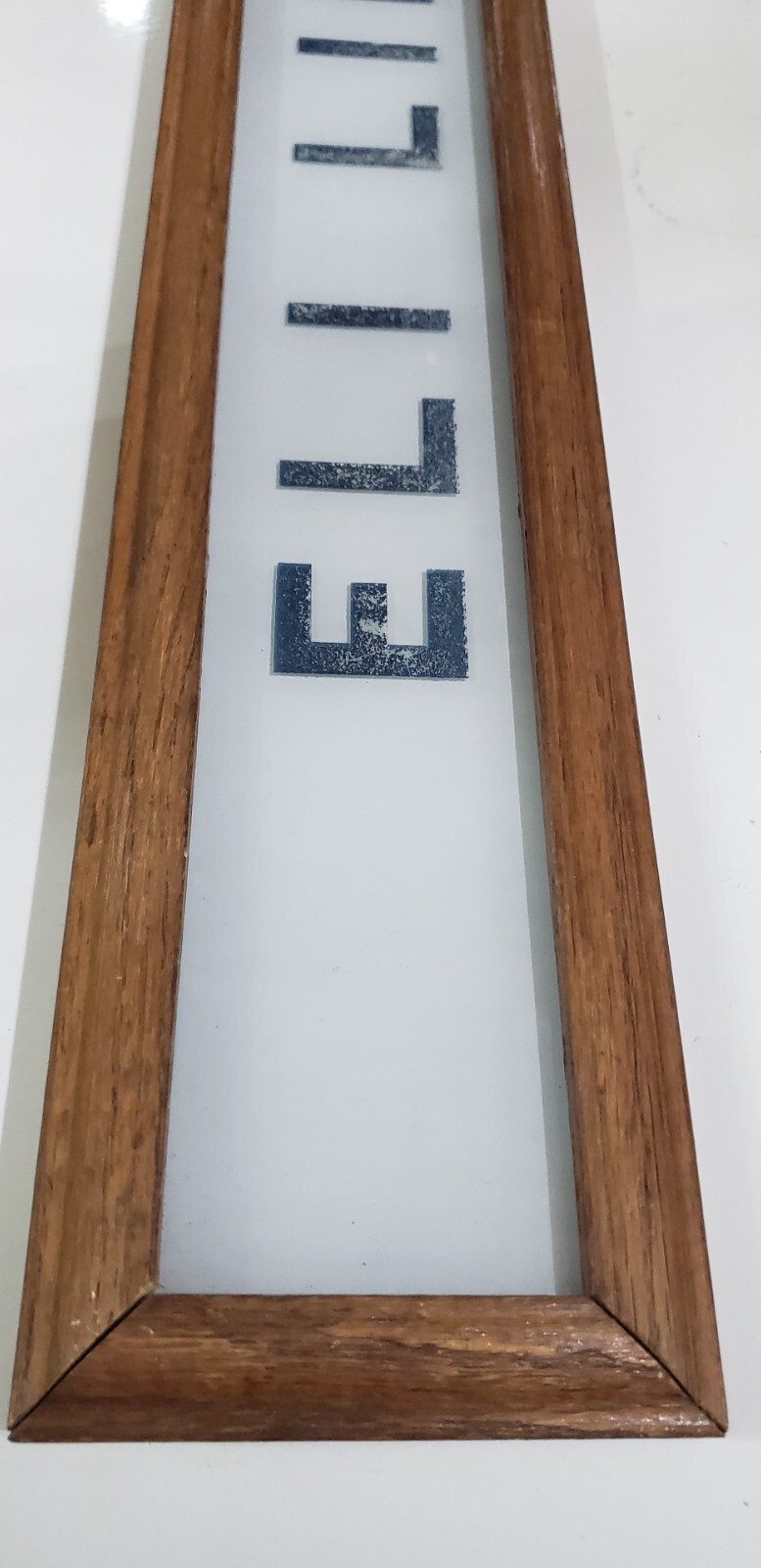 Vintage Eli Lilly Co. Milk White Glass Sign in Frame 6 3/4″ x 4 3/4″ GS00329