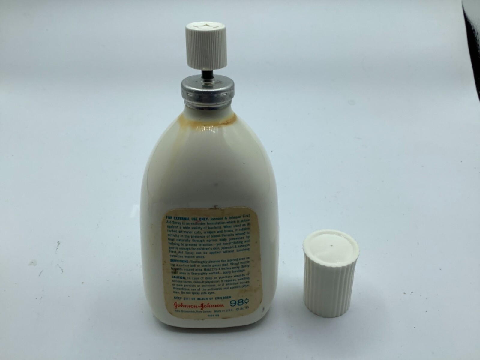 Vintage Johnson & Johnson Old Antiseptic First Aid Spray Pharmaceutical bottle