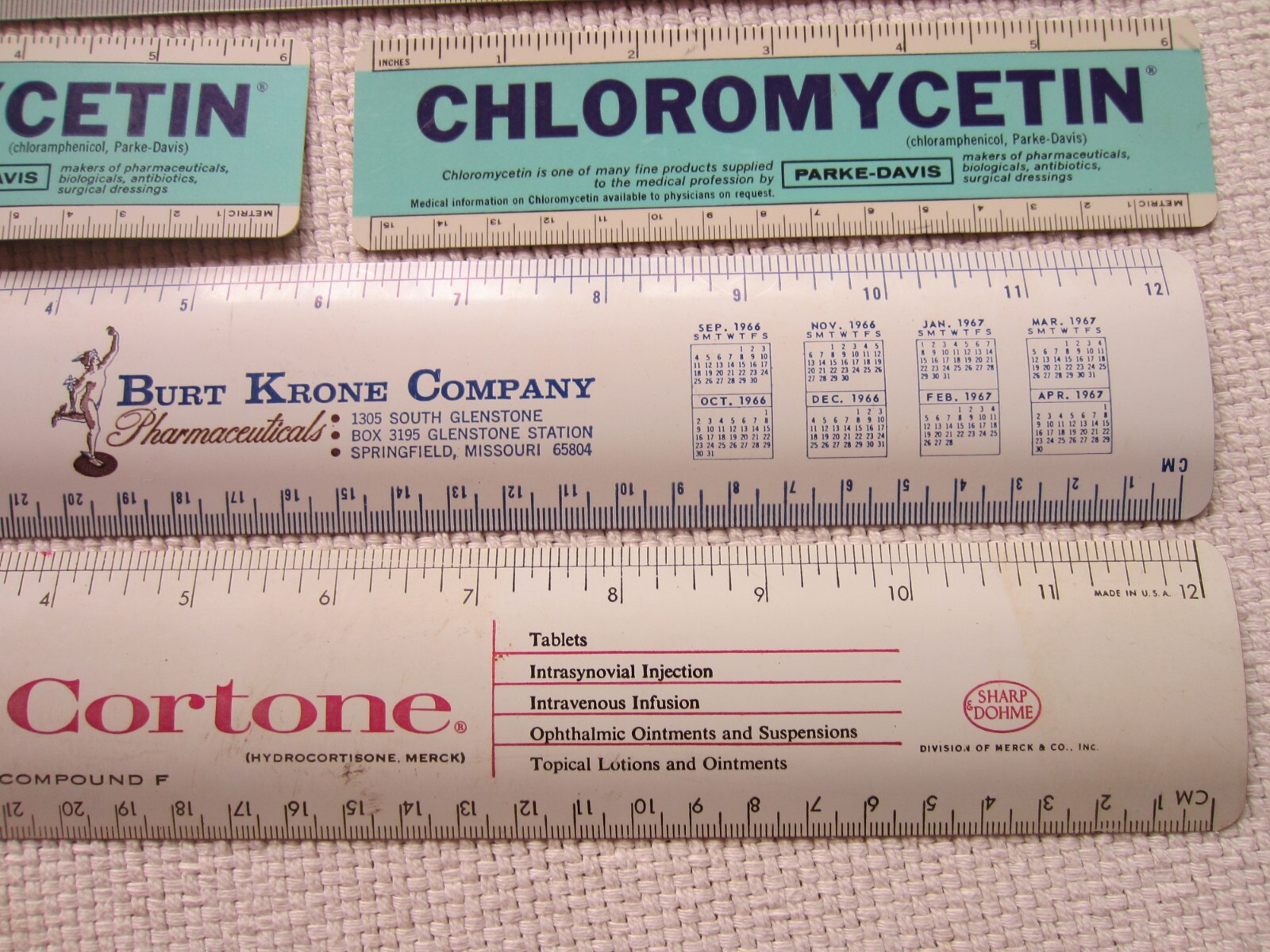 lot of 10 vintage PHARMACEUTICAL PHARMACY Promo DRUG ADVERTISEMENTS, 1961 to 70s